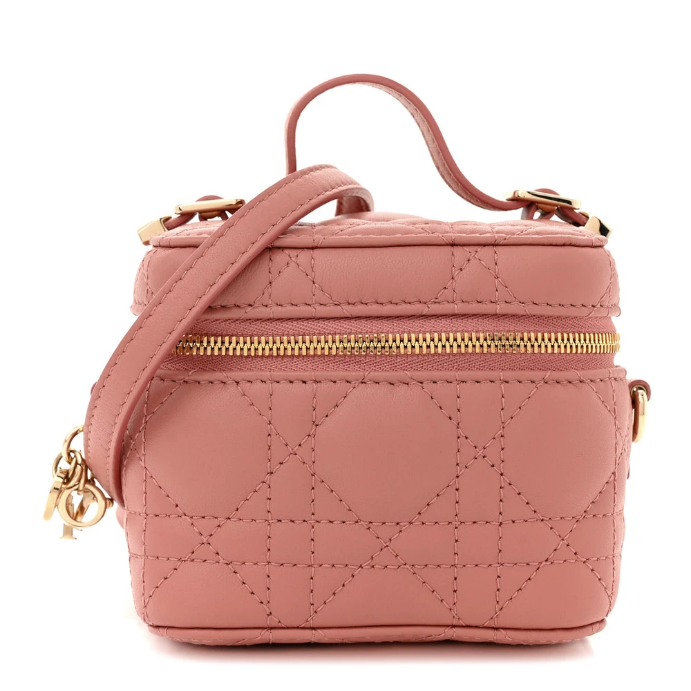 Dior Cannage Lambskin Gold Hardware Superfake Vanity Case