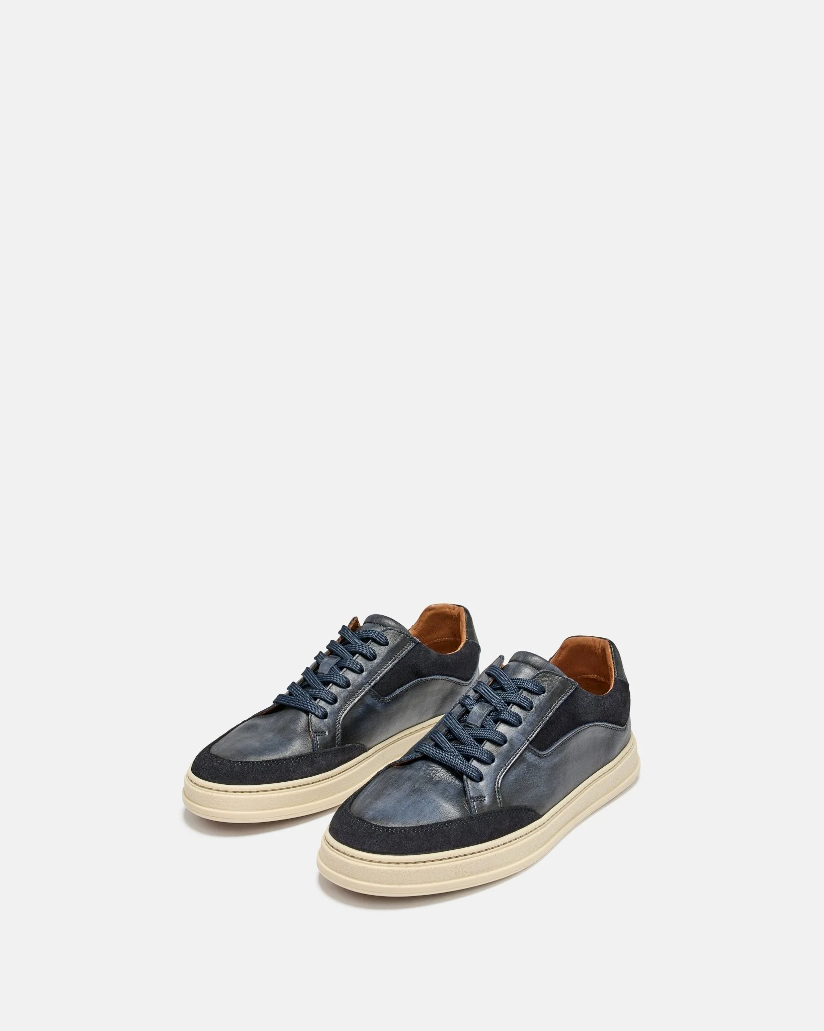BASKETS ABEL - En cuir marine