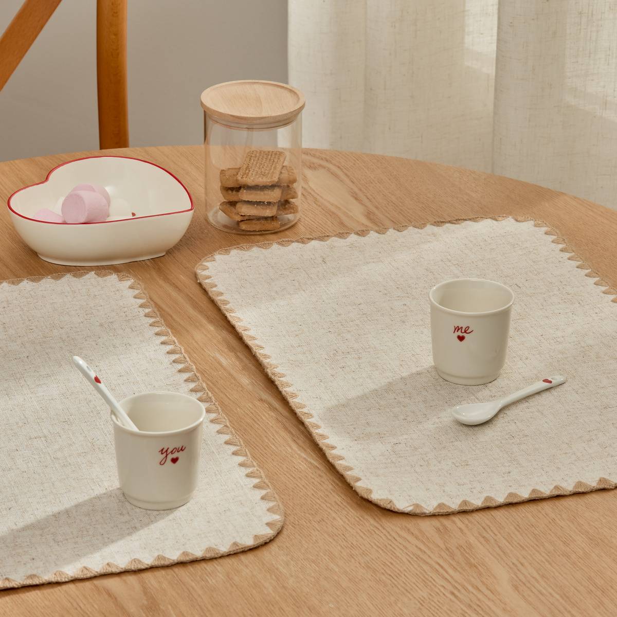 Set of 2 cups "Valentine" 100 ml, New Bone China (Porcelain), White