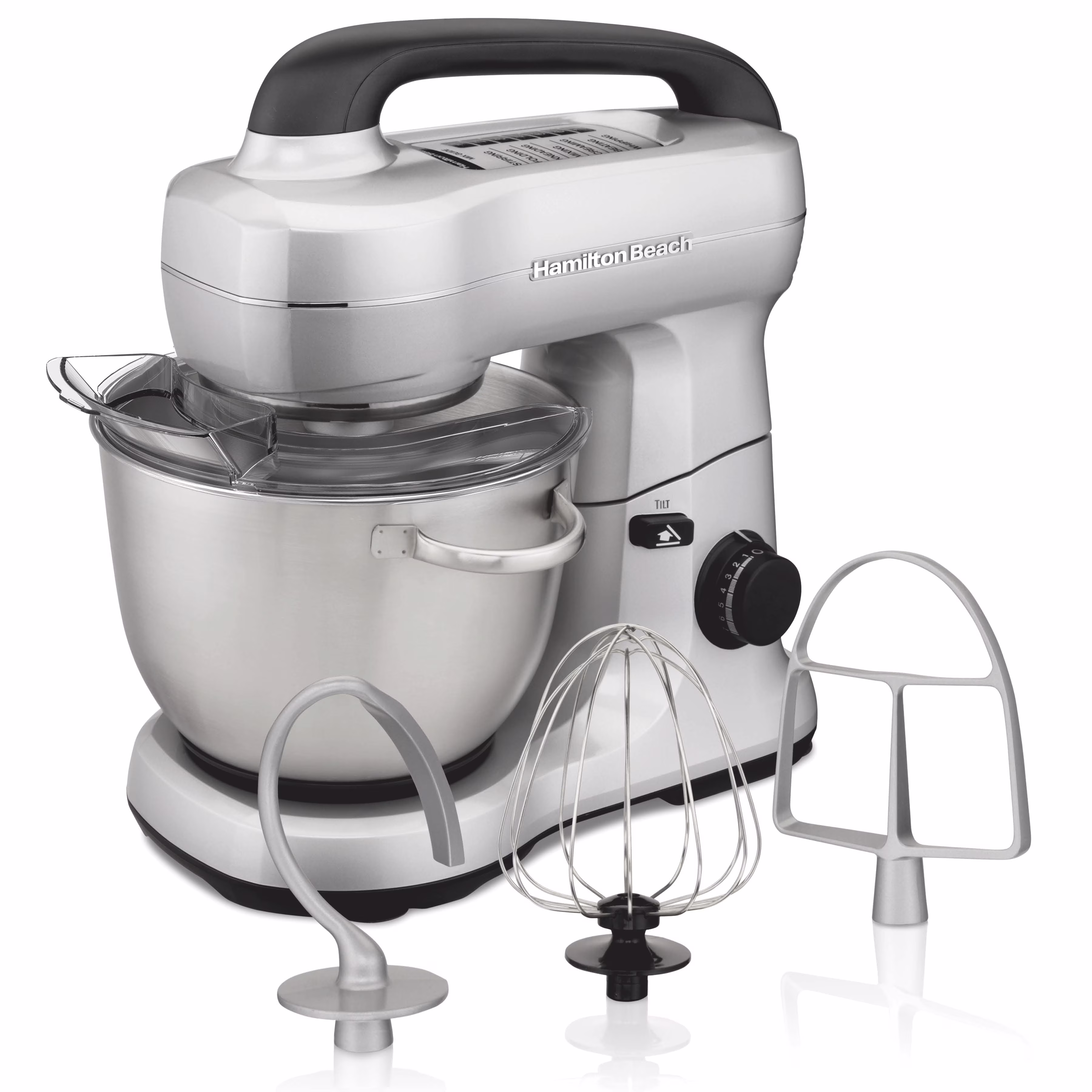 Hamilton Beach 4 Quart Stand Mixer for Kitchen, 7 Speeds, Tilt-Head, Dough Hook, Whisk & Flat Beater, Black - Image 13