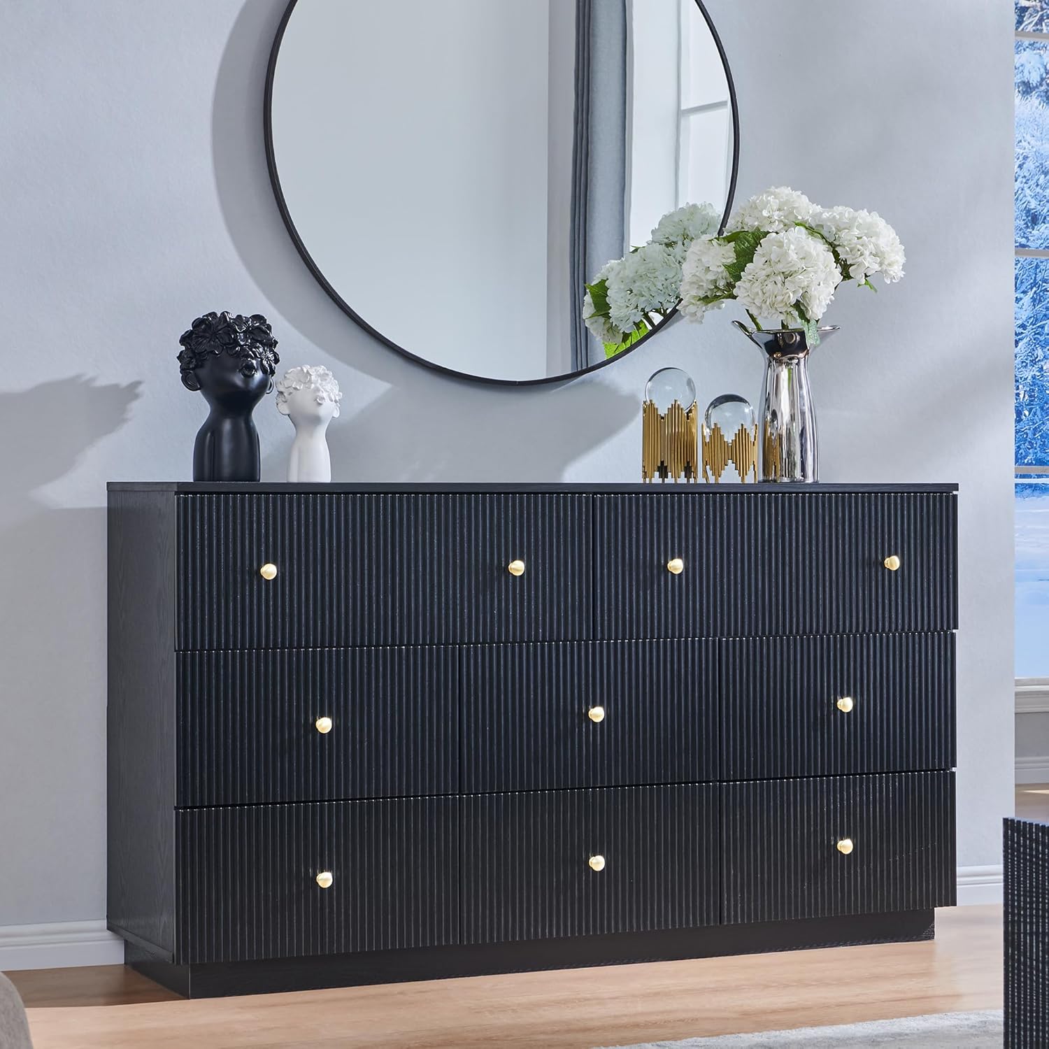 Fluted Dresser for bedroom, 55