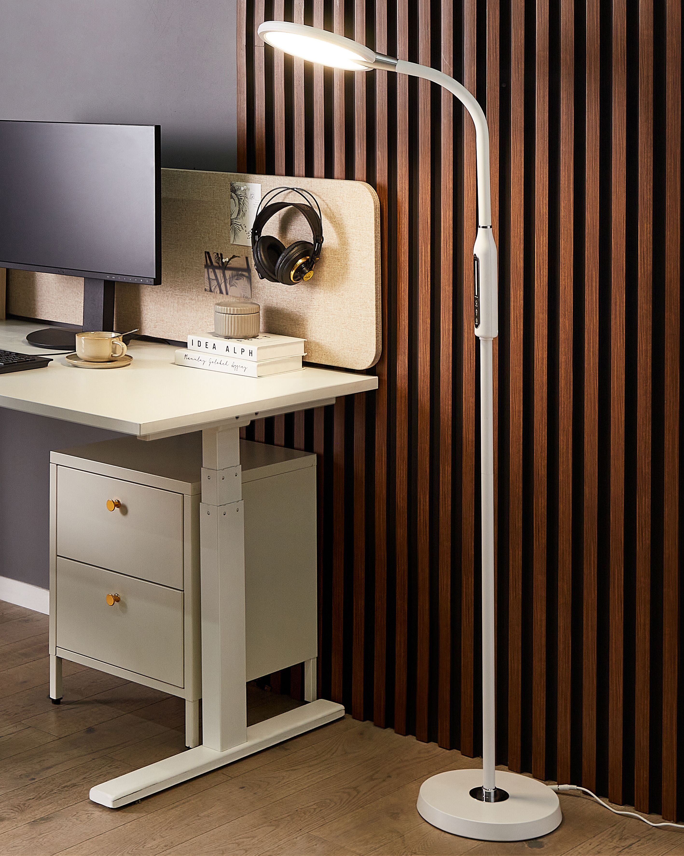 LED Floor Lamp CASSIOPEIA with Dimmer Metal White