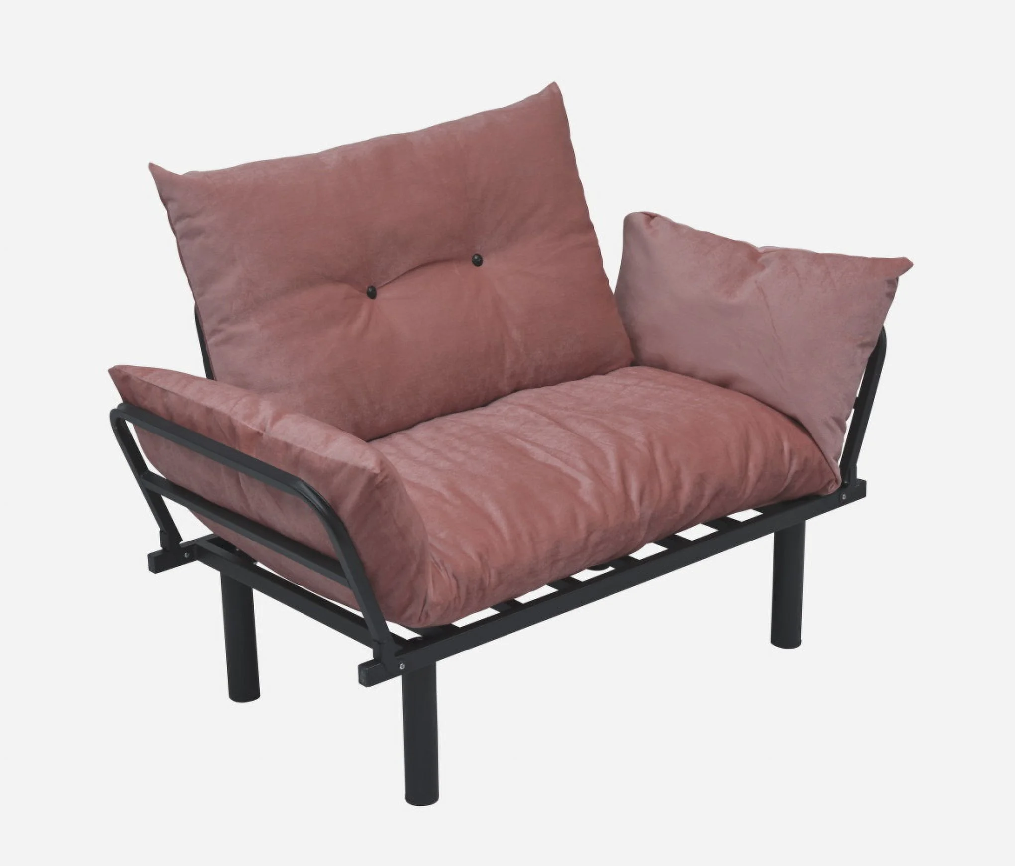 JINS&VICO Futon Love Seats with Adjustable Backrest, 2 Seat Convertible Sofa for Living Room, Small Space, Offices, Dorm, Studio,Sofa Chair(Pink) - Image 2