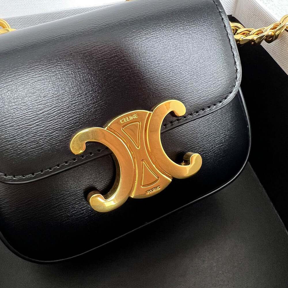 CELINE MINI CHAIN CLAUDE IN Shiny calfskin(HIGH-END GRADE)1:1High-quality replica