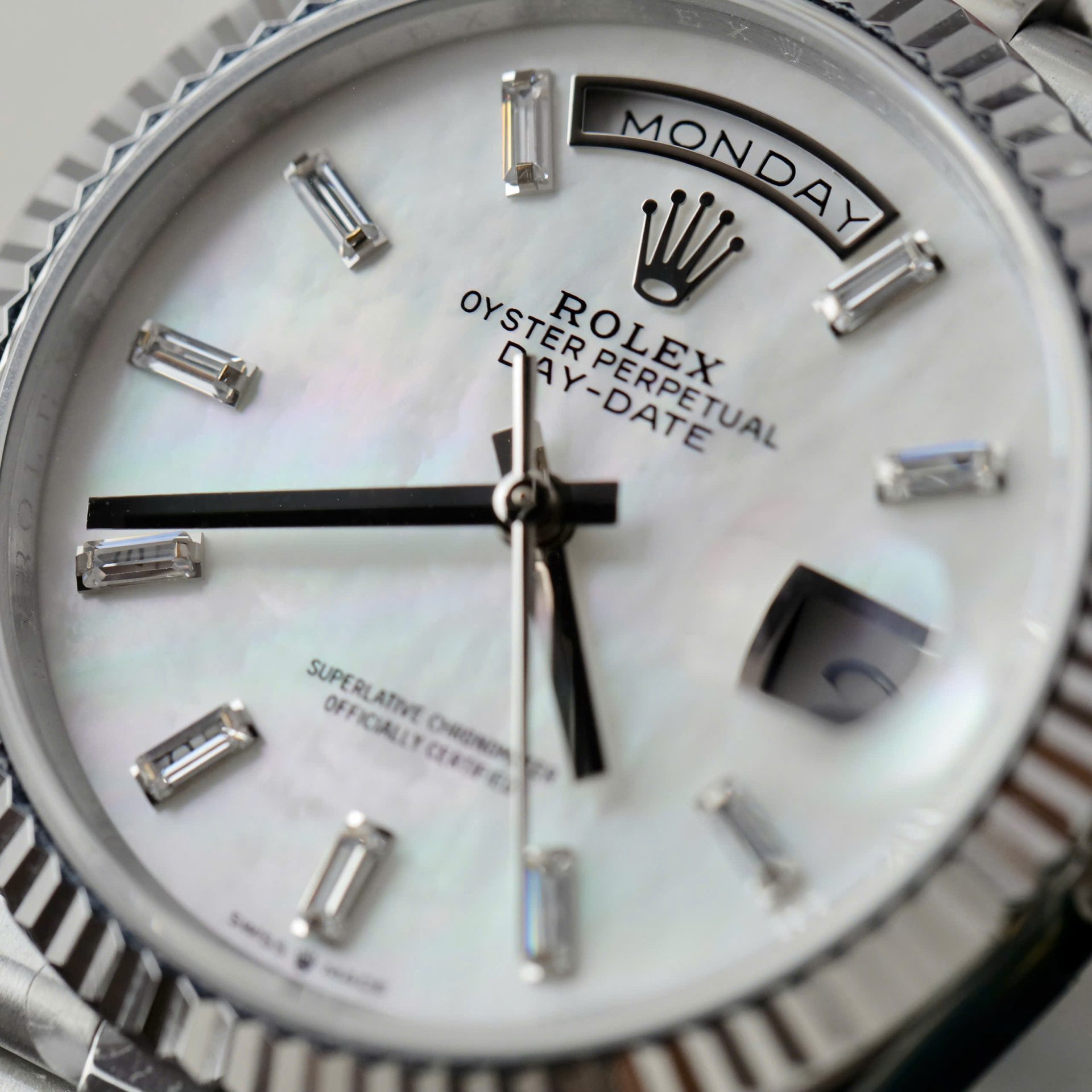 Rolex Day-Date 128236 MOP Dial Copies Watches Weight 158gram QF Factory 36mm - Elite Watch Atelier