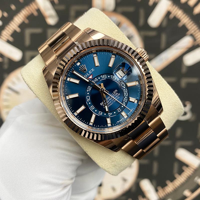 Sky-Dweller 18k Everose Gold Men's Watch 336935-0001(1:1 replica) - Top club