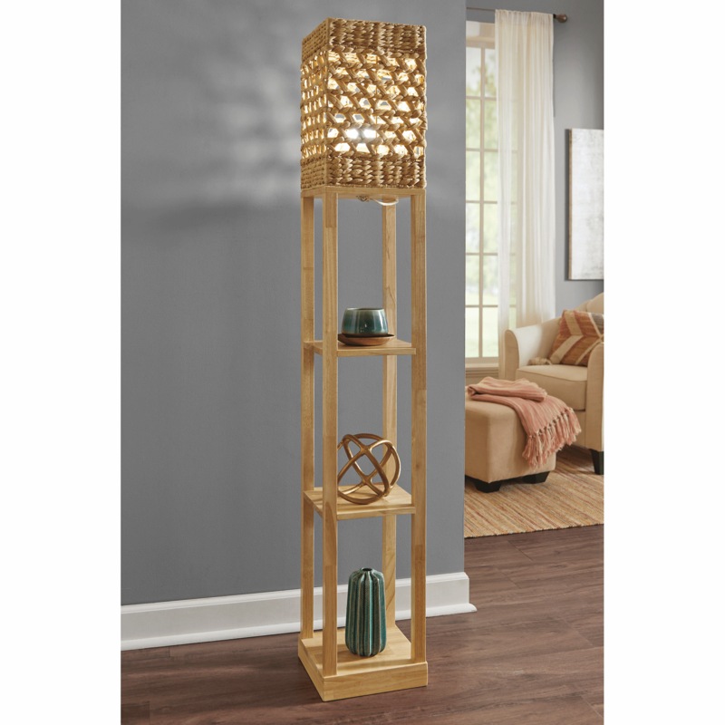 Woven Floor Lamp with Shelves - MIDNIGHT VELVET CATALOG