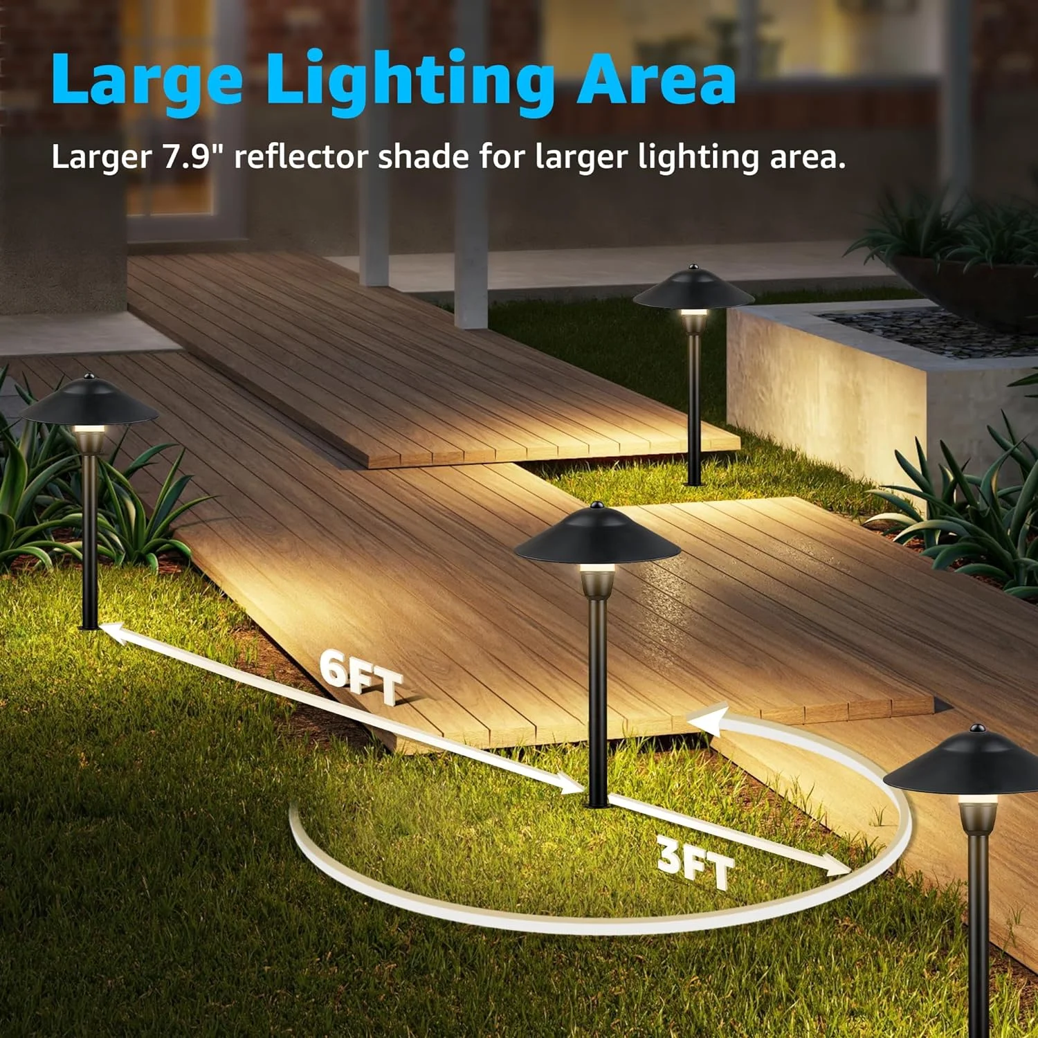 SUNVIE LED Landscape Lights Low Voltage Pathway Lights 12V Aluminum Lighting Kits with Stake Waterproof for Walkway Yard Garden, 12 Pack with Connectors