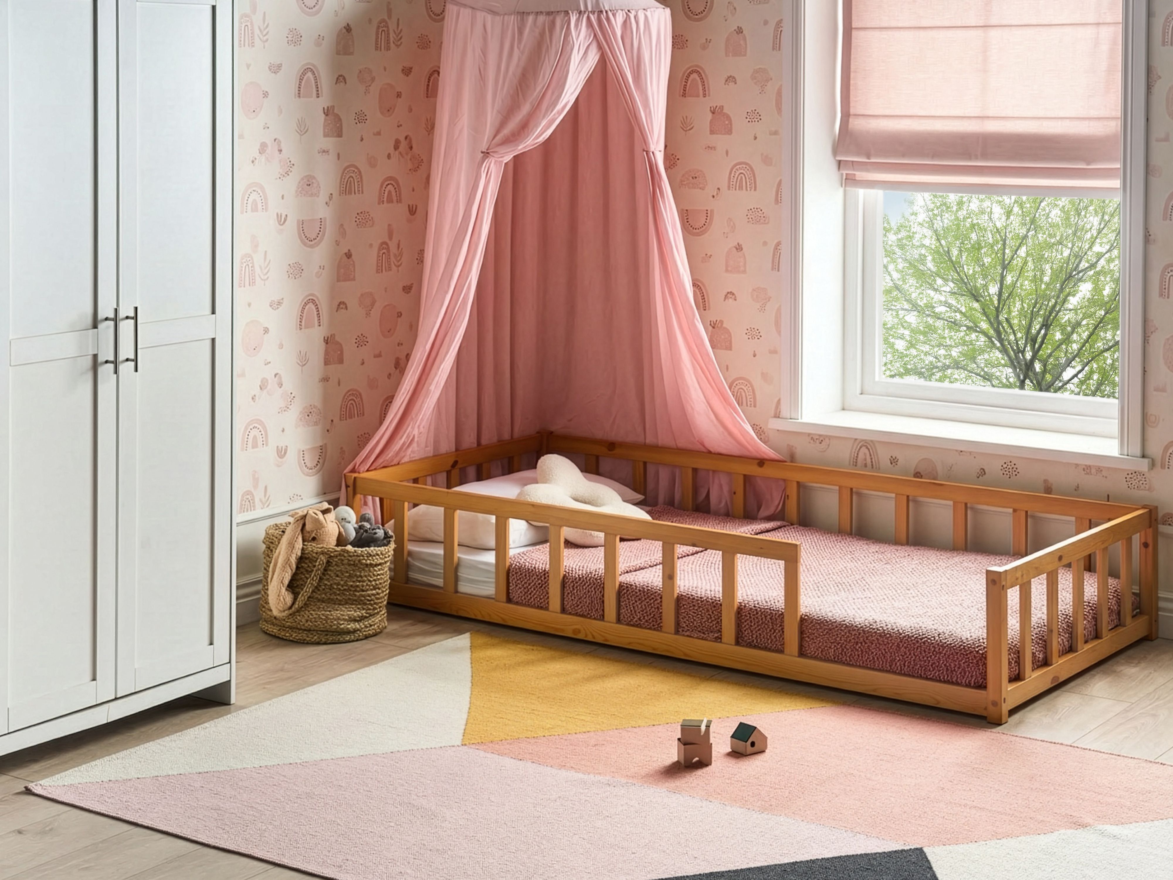 Kids Bed Pine Wood MEYMAC 90 x 200 cm (EU Single) Brown