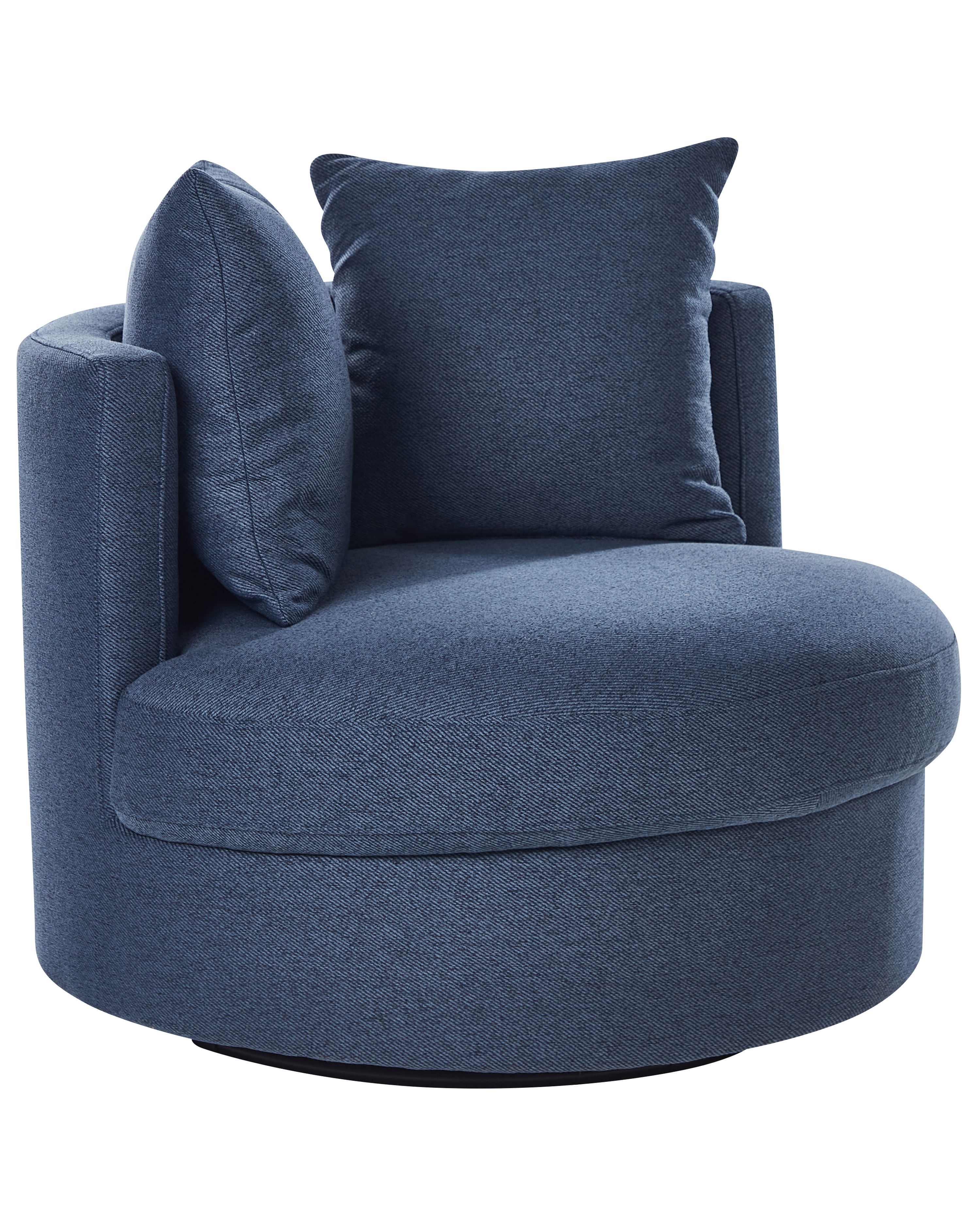 Swivel Armchair DALBY Fabric Dark Blue