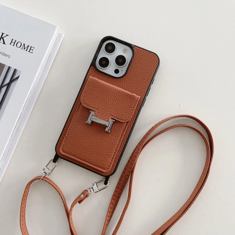 H Card Bag Leather Crossbody iPhone Case - Wholesale & Influencer