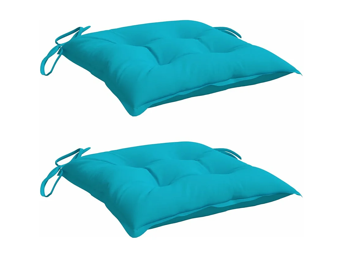 Coussins de chaise lot de 2 turquoise 50x50x7 cm tissu oxford