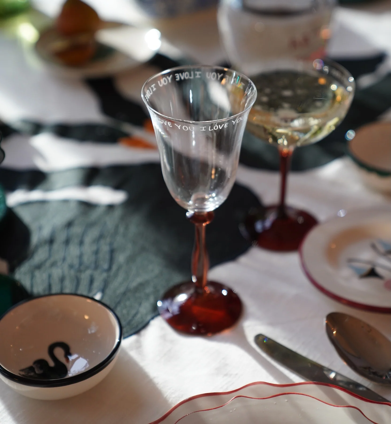 I Love You Wine Glass Set of 2