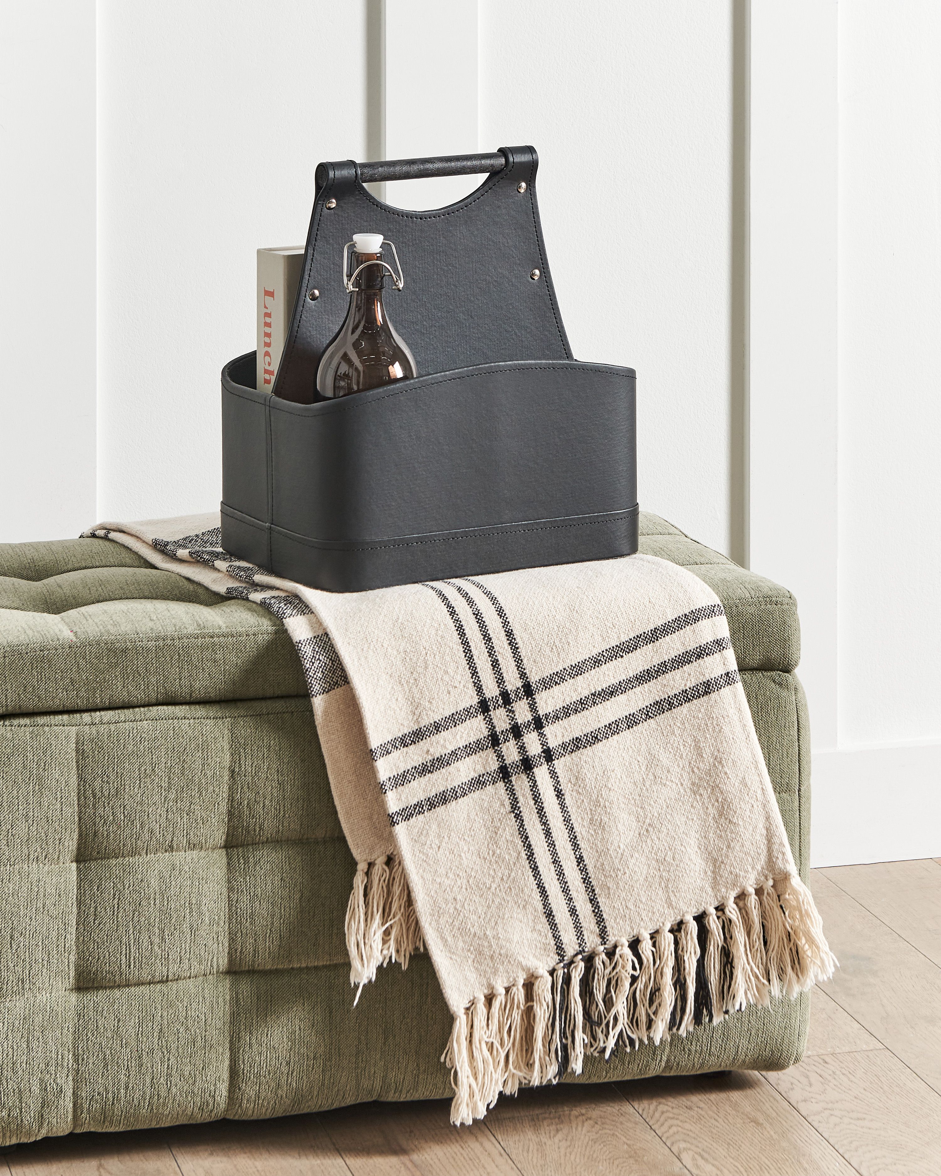 Basket URUK Faux Leather Graphite Grey