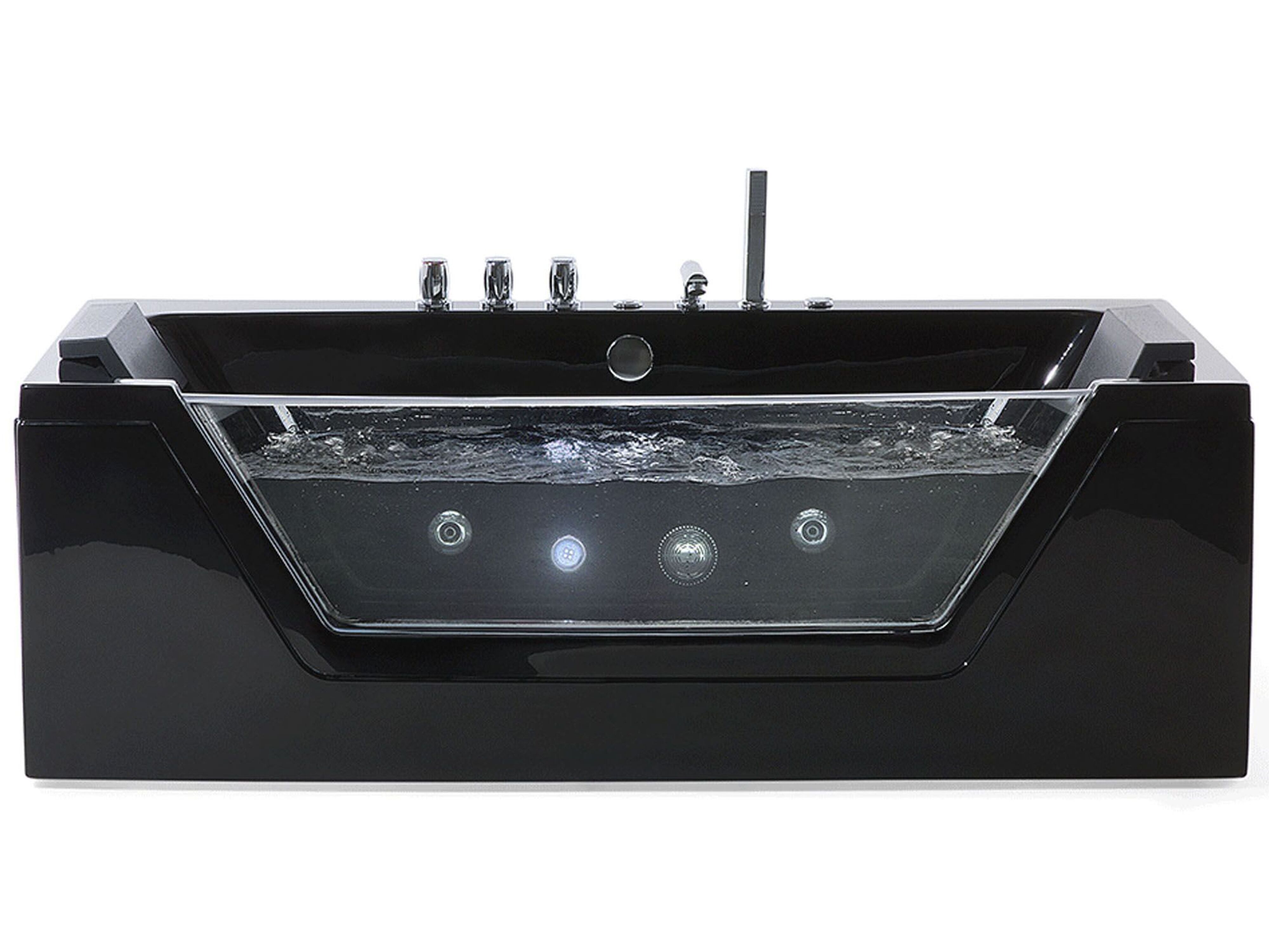 Corner Hot Tub with LED SAMANA 1740 x 790 mm Black