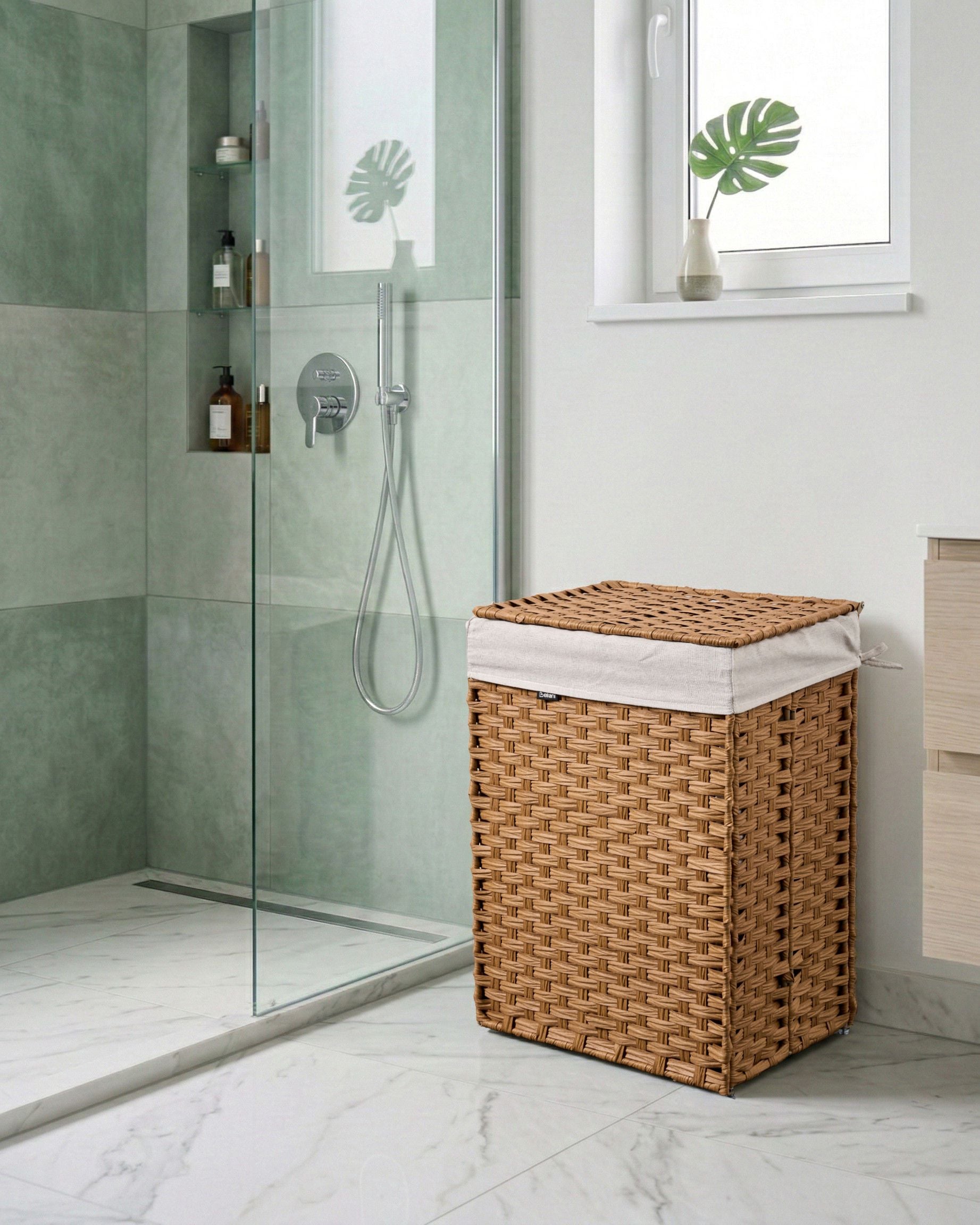 Laundry Basket MUCUBAJI Fabric Brown 83 L
