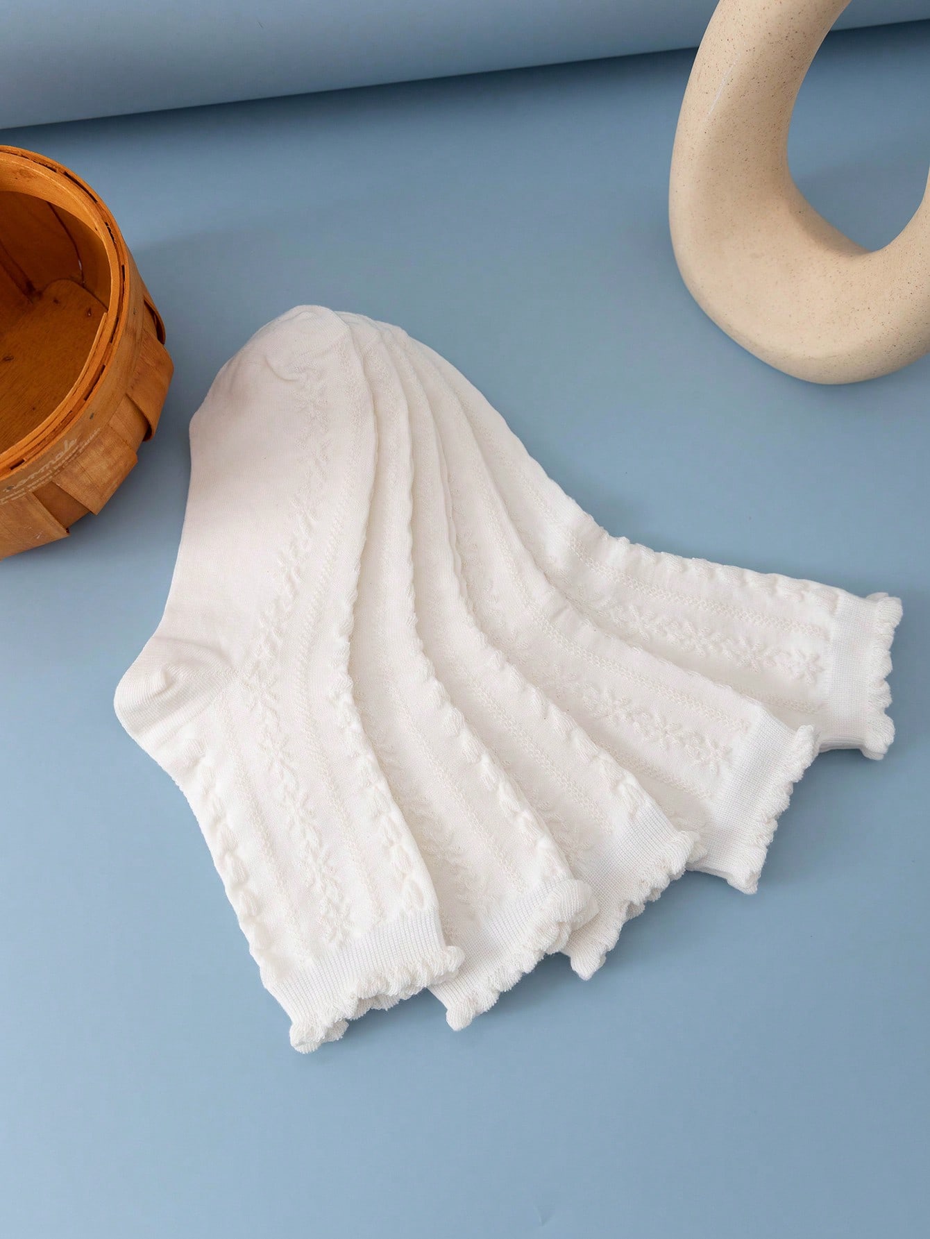 5pairs Solid Crew Socks