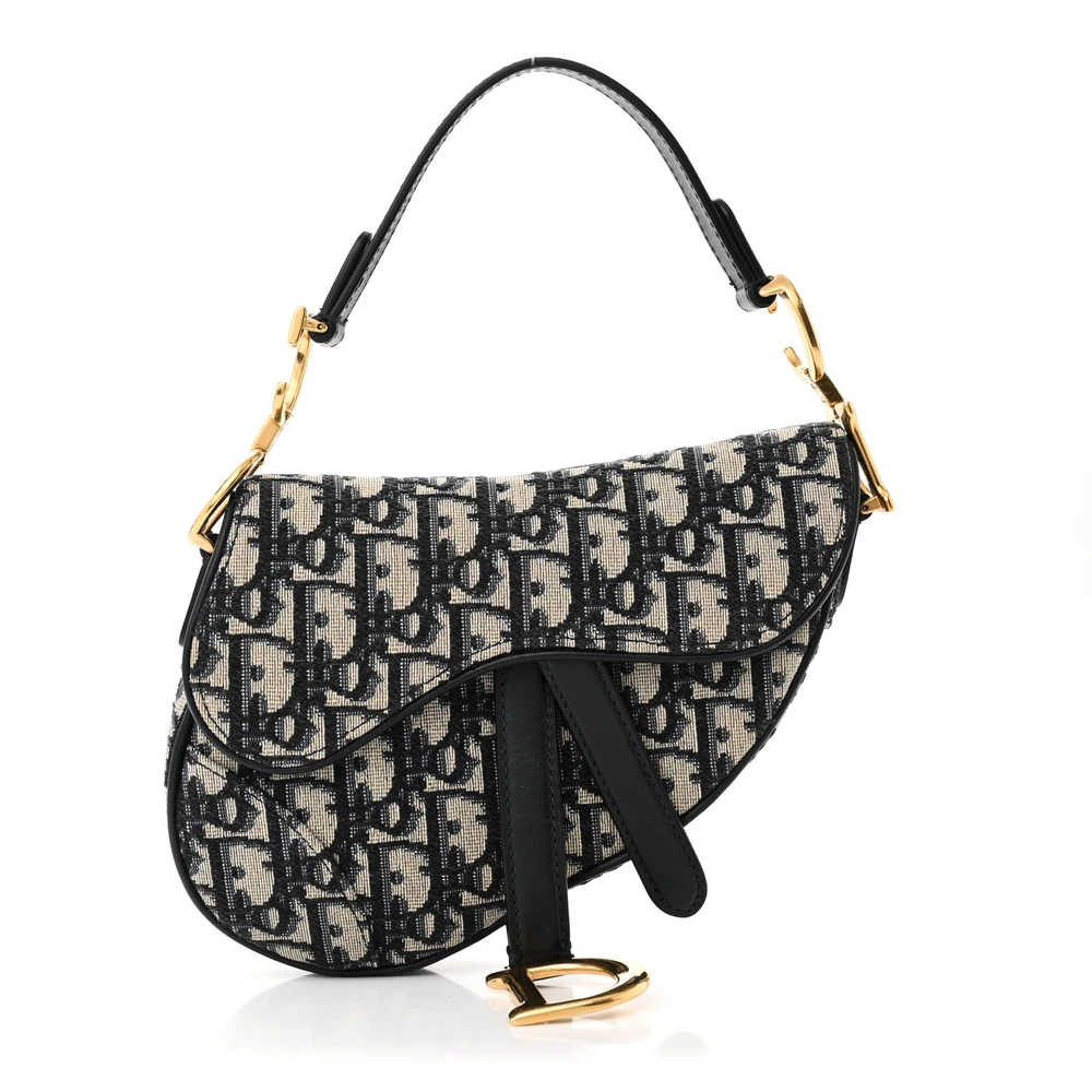 Mirror Quality Dior Replica Handbags – Blue Oblique Saddle Bag