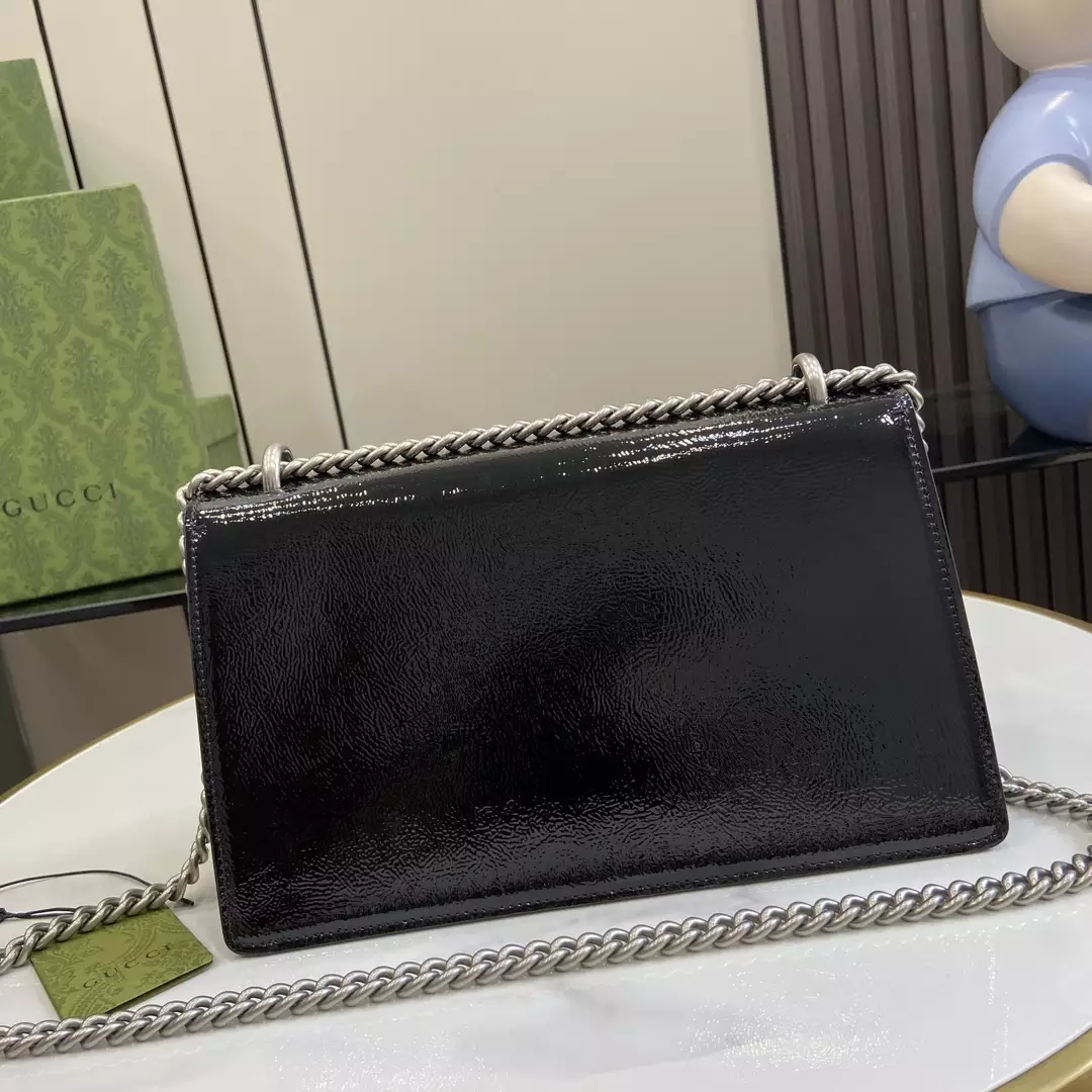 Dionysus Small Shoulder Bag in Black Patent Leather1:1High-quality replica