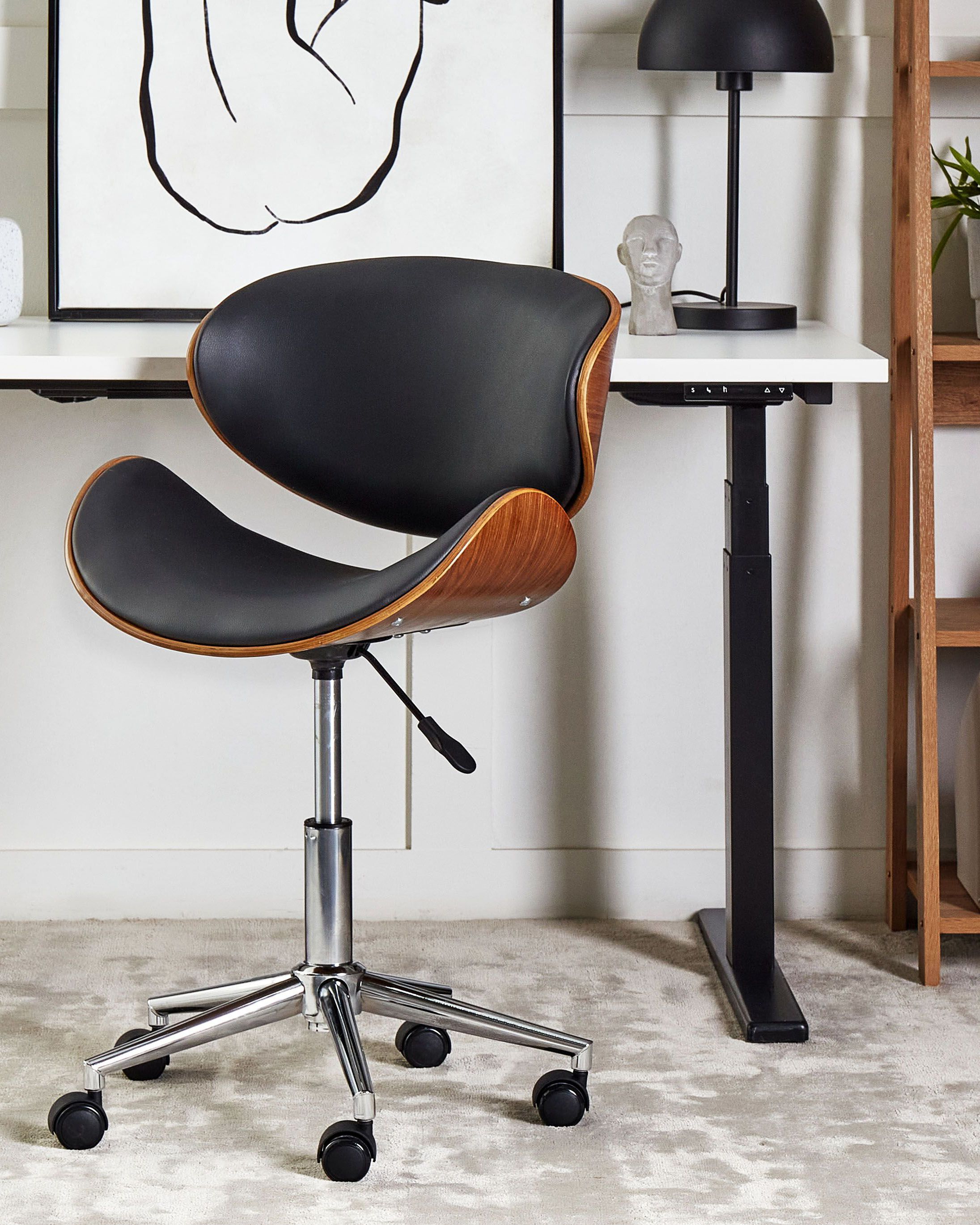 Desk Chair ROTTERDAM Faux Leather Black