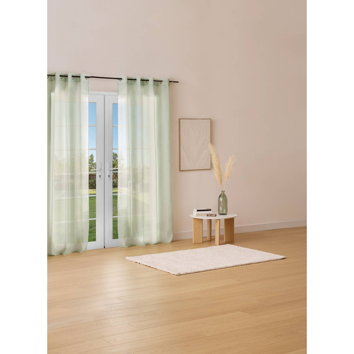 "Etamine" Sheer Curtain Celadon Green, 140x240 cm