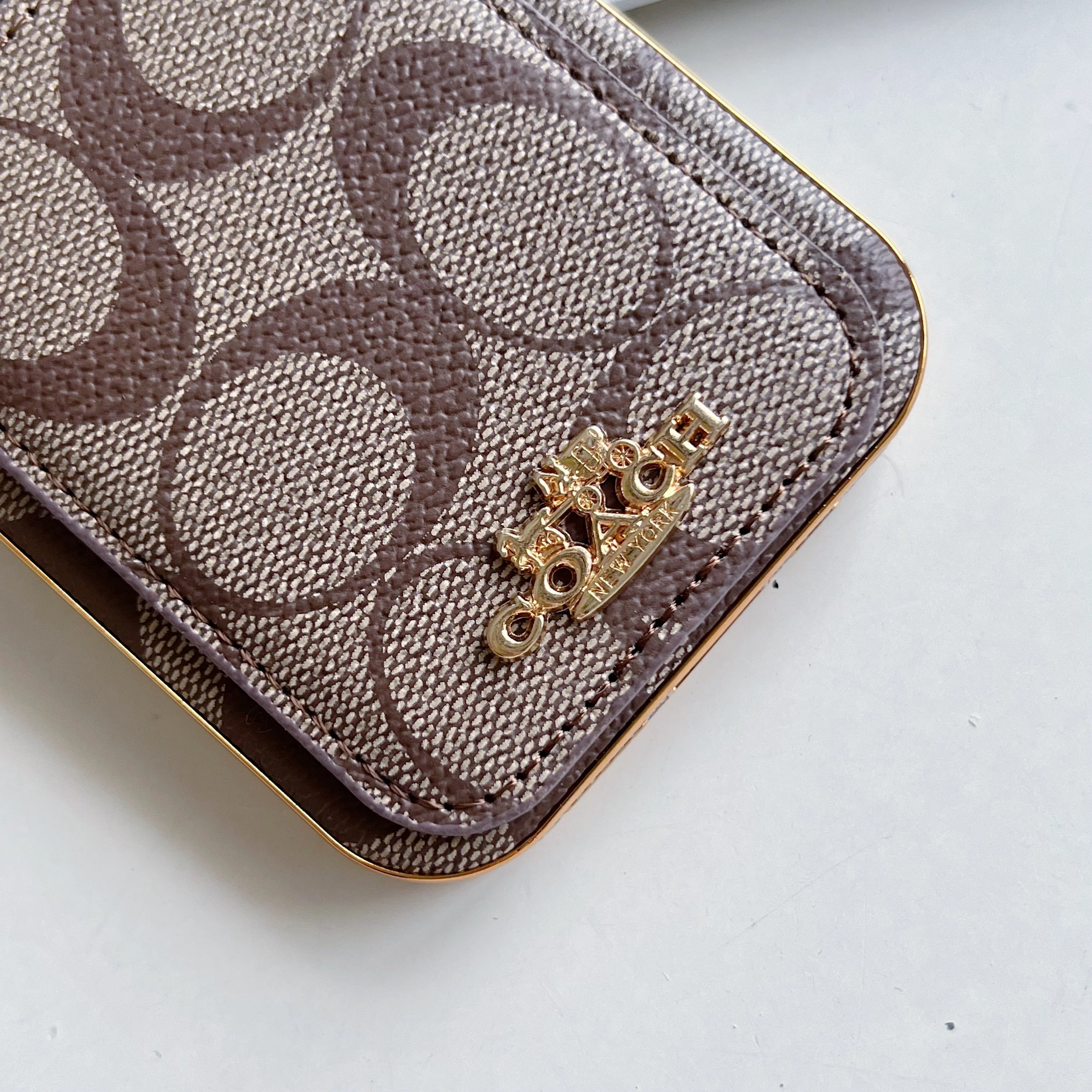 Coach iPhone Case With Card Holder  Coffee  -KB241651 - Wholesale & Influencer