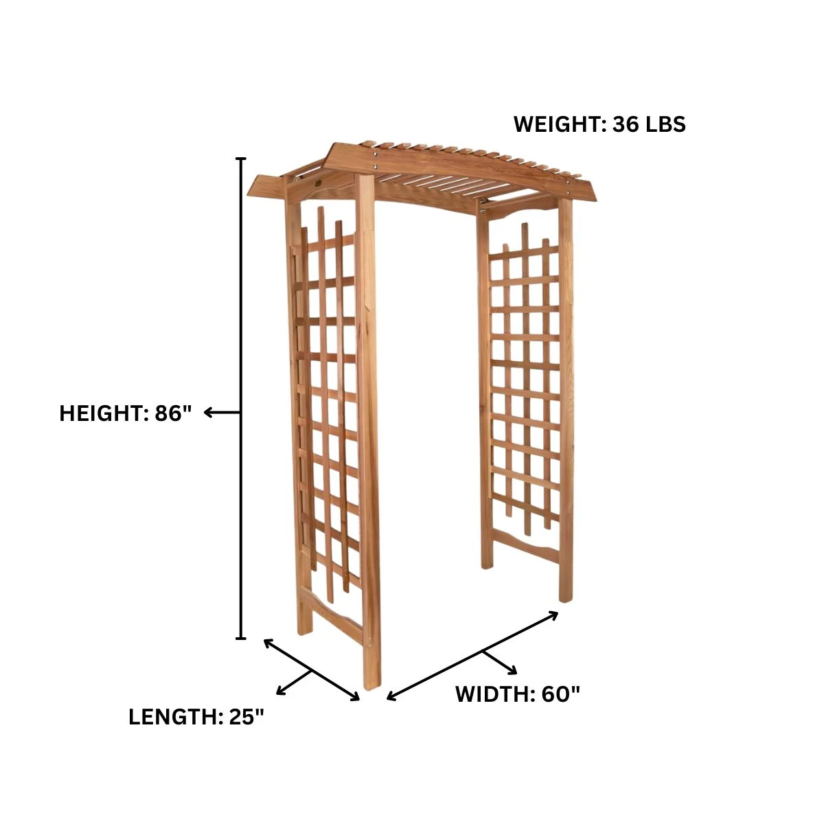 All Things Cedar GA87 Garden Arbor - 60L x 25W x 86H - Image 7
