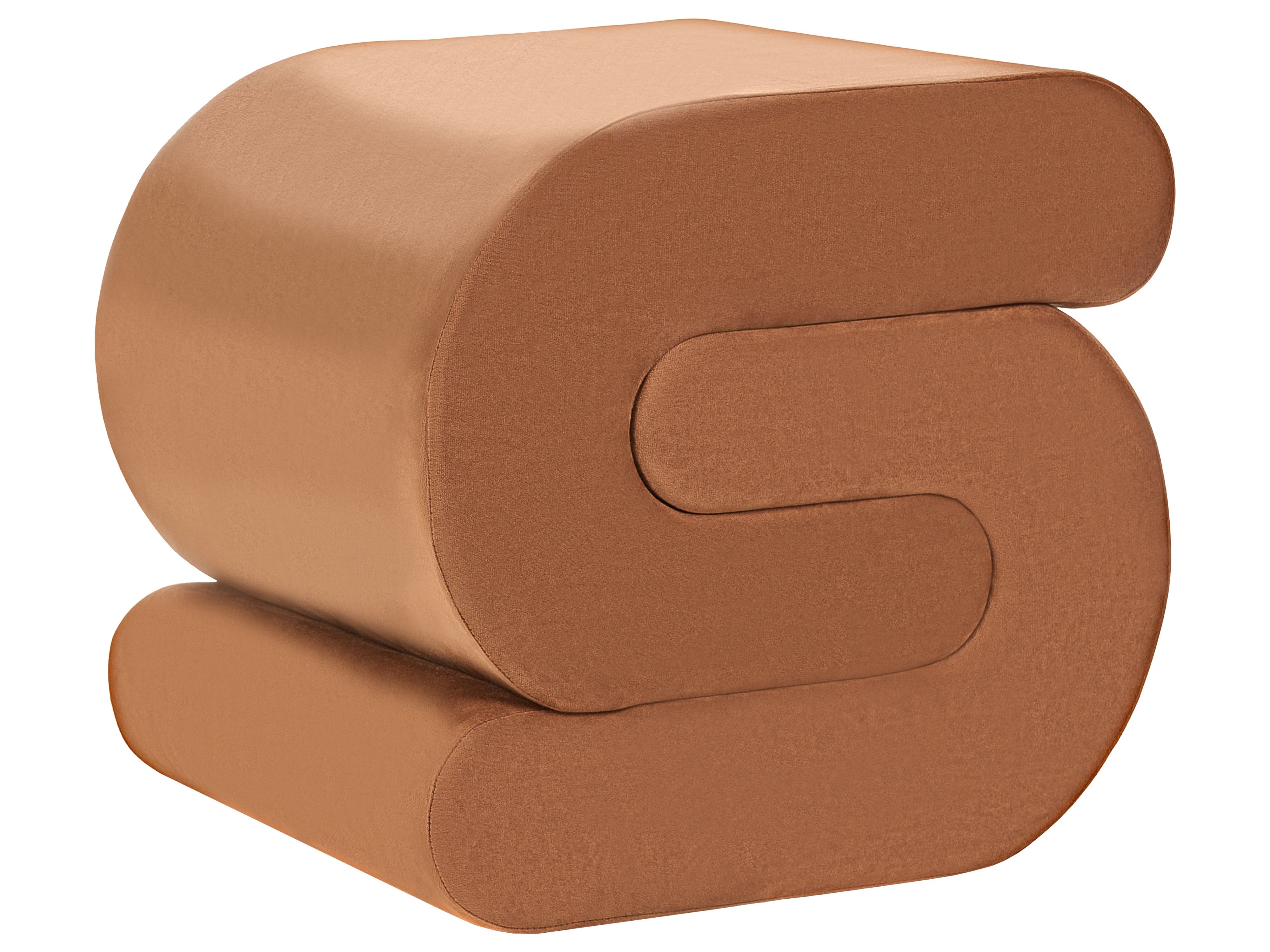Pouffe ARCADIA Velvet Golden Brown