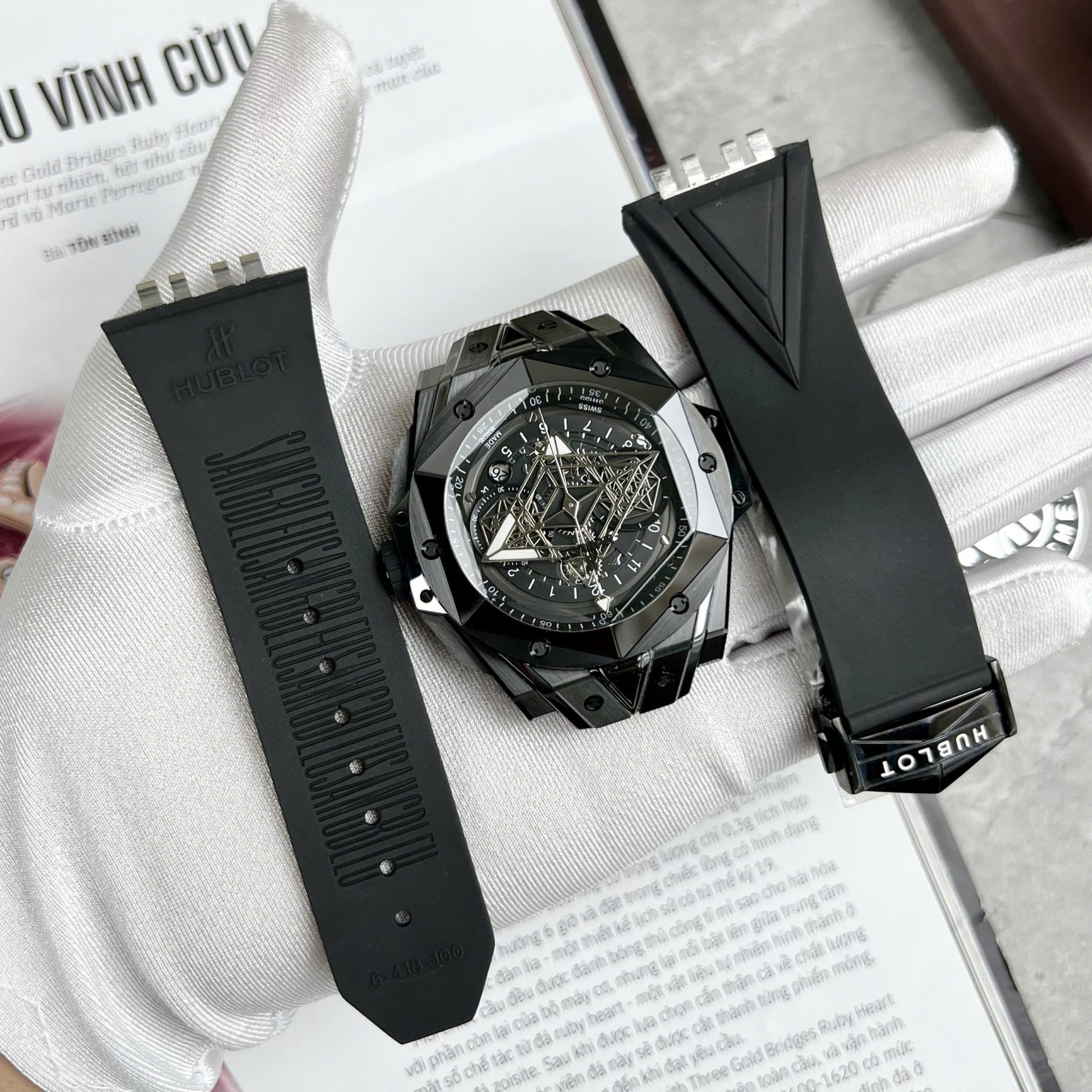 Hublot Best Copies Watches Big Bang Sang Bleu II Black Ceramic BBF Factory 45mm - Top club