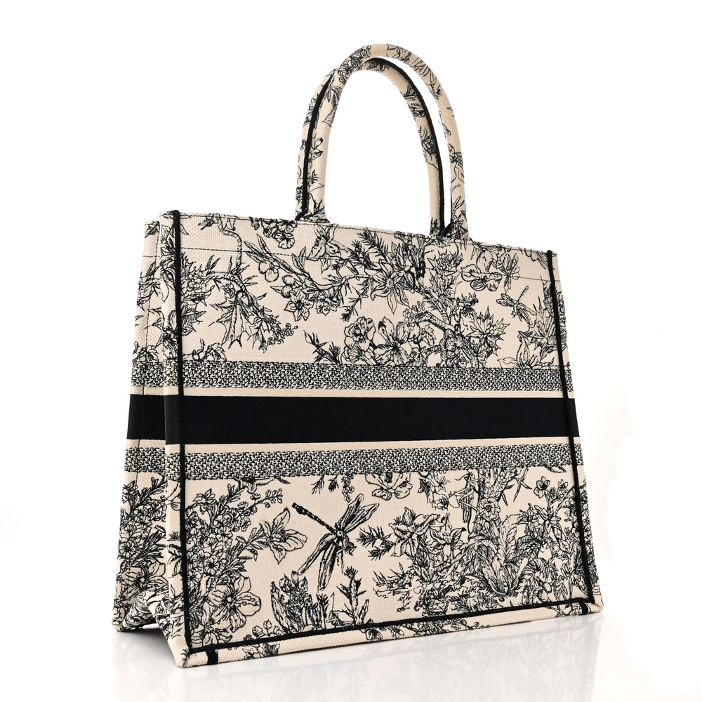 Dior Latte Embroidered Book Tote Replica – Mirror Quality Craft1:1High-quality replica