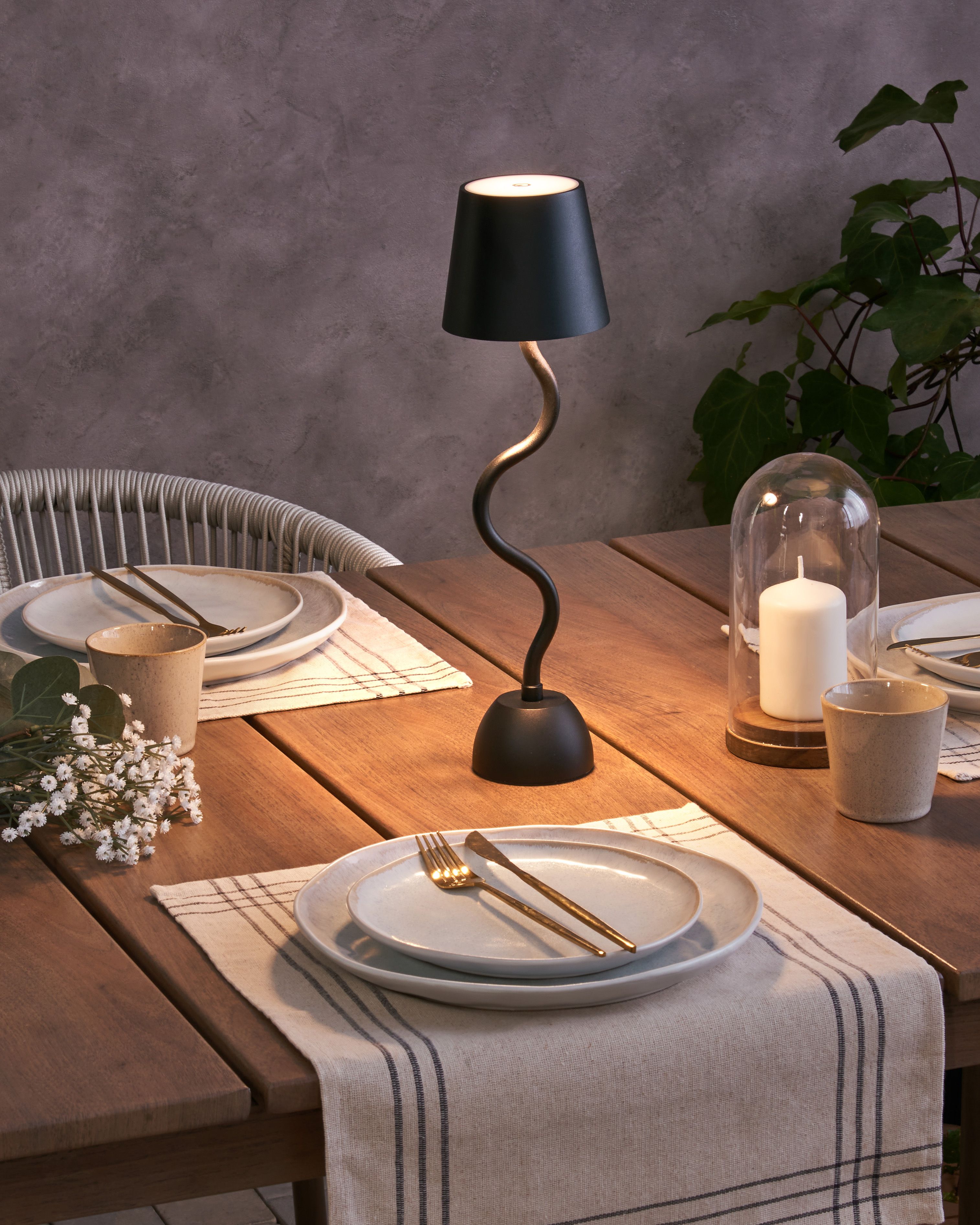 Wireless LED Table Lamp VOUGA with Dimmer Metal Black