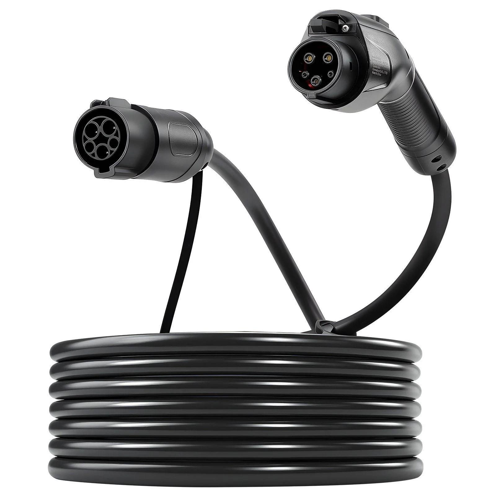40A 40ft J1772 EV Charger Extension Cable, Heavy Duty IP66 Waterproof for Level 1/Level 2 Charging, Includes Storage Bag