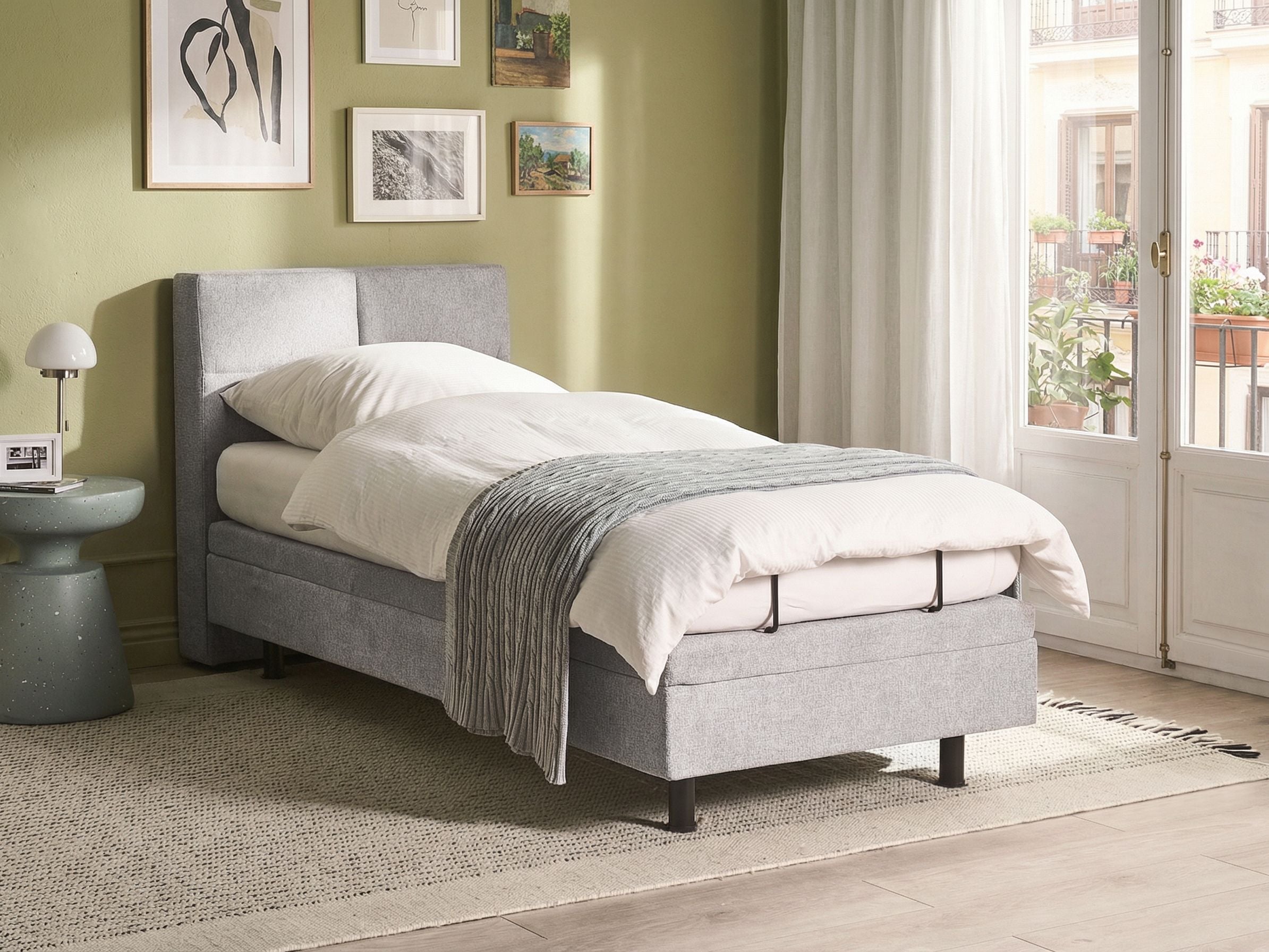 Adjustable Bed Fabric VICEROY 90 x 200 cm (EU Single) Light Grey