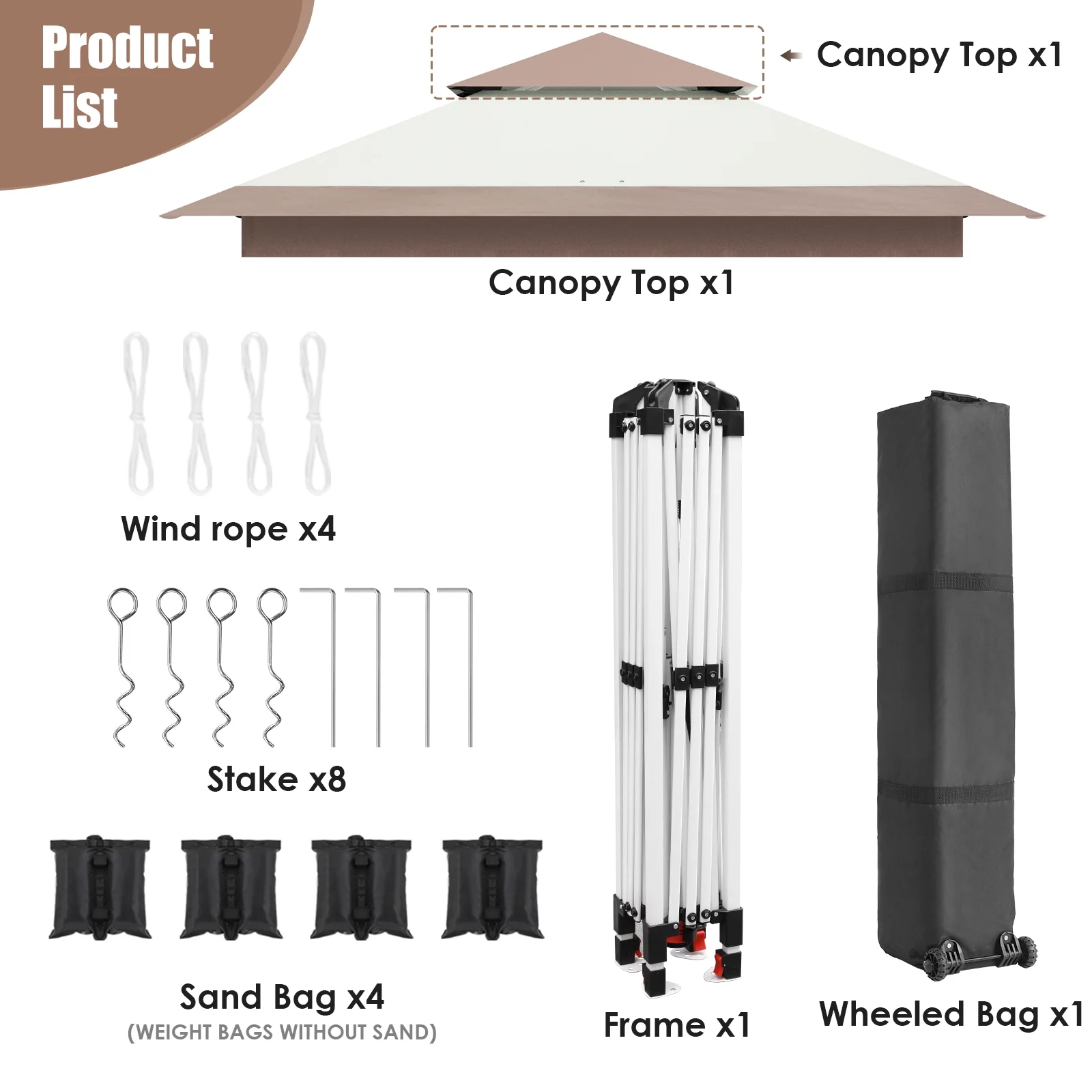 Pirecart 12' x 12' Pop-up Canopy Tent Waterproof Outdoor Gazebo Shelter with Wheeled Bag, Instand Canopy , White - Image 40