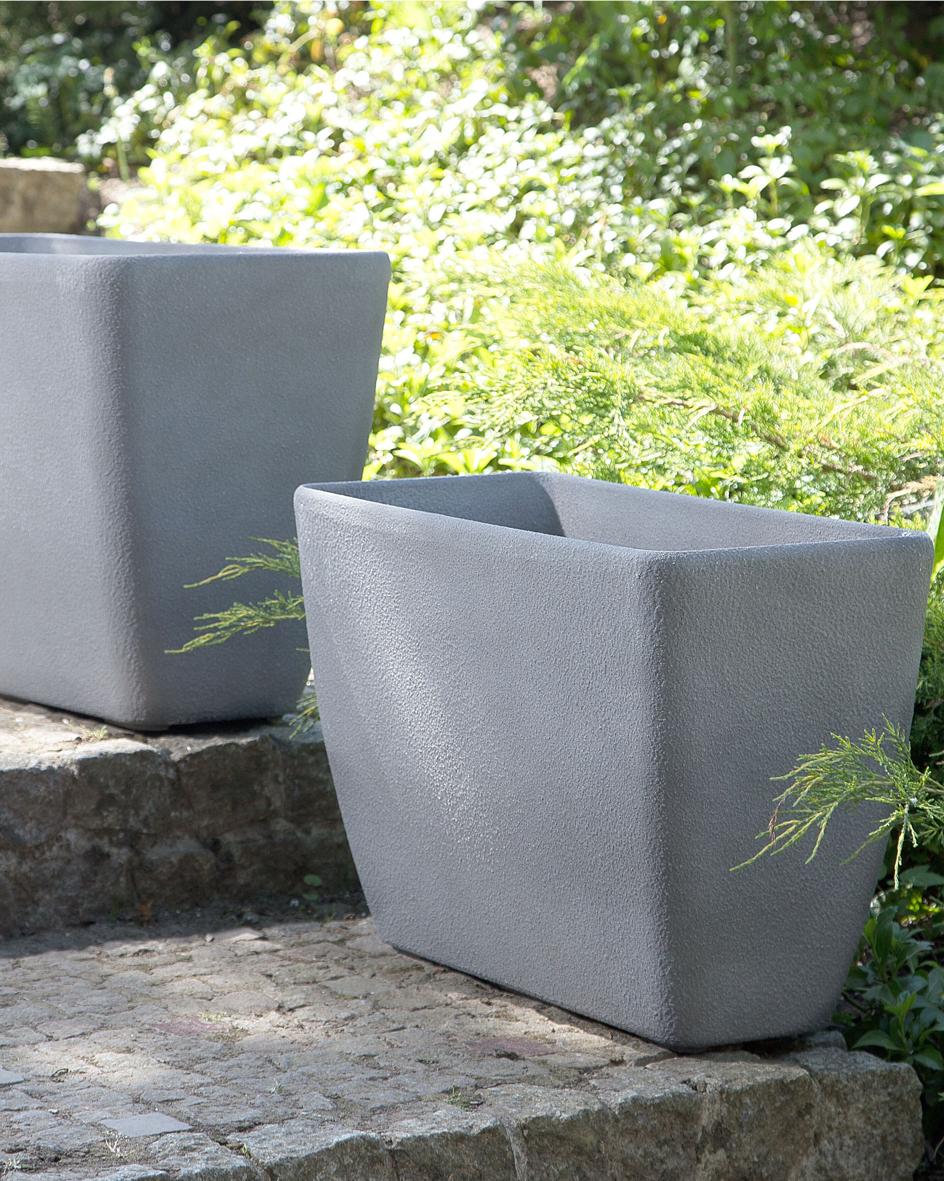 Set of 2 Plant Pots BARIS 60/74 cm Grey