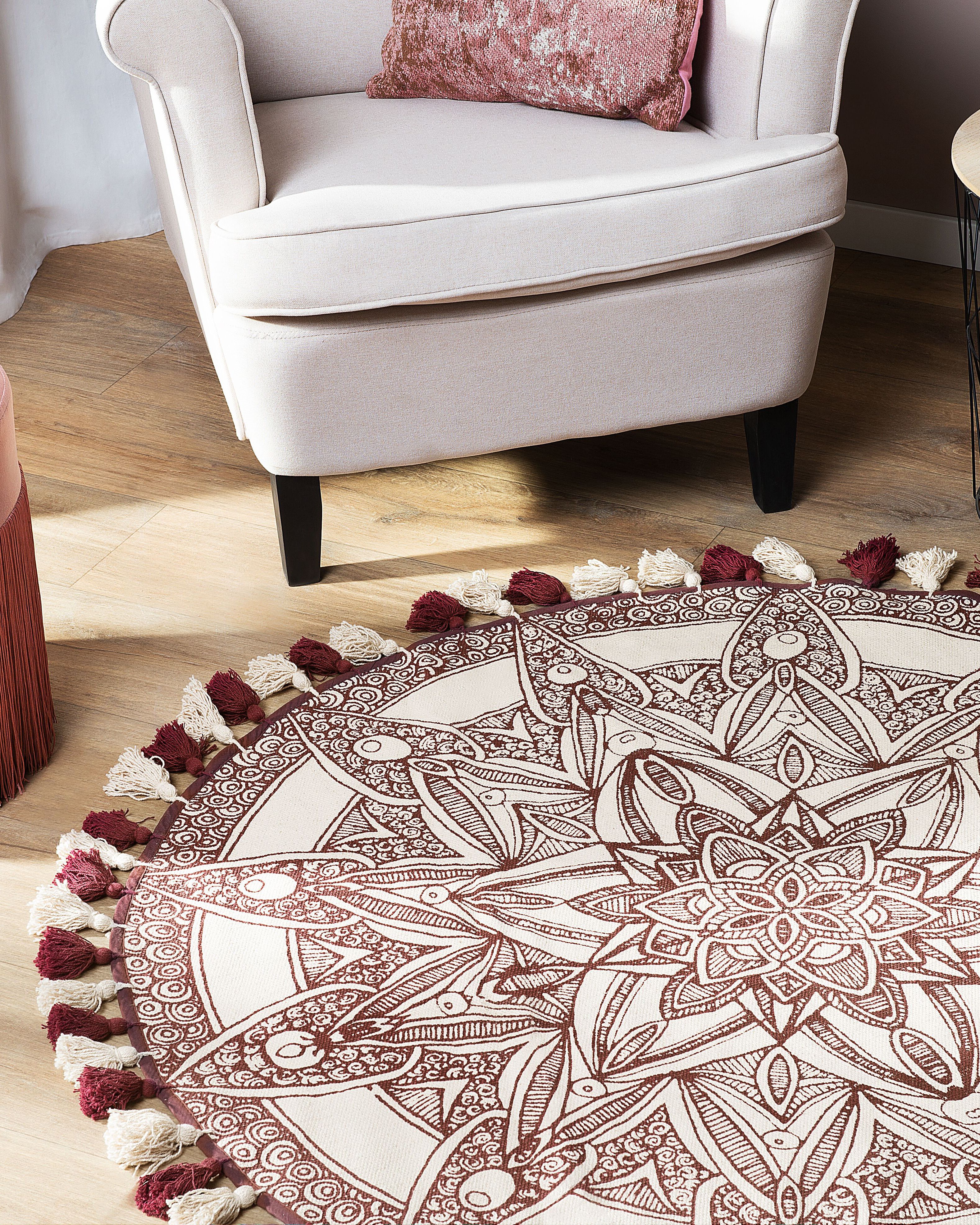 Rug OLTU Red ø 120 cm Cotton