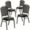 Flash Furniture 4 Pack HERCULES Series Crown Back Stacking Banquet Chair in Black Patterned Fabric - Gold Vein Frame - Image 10