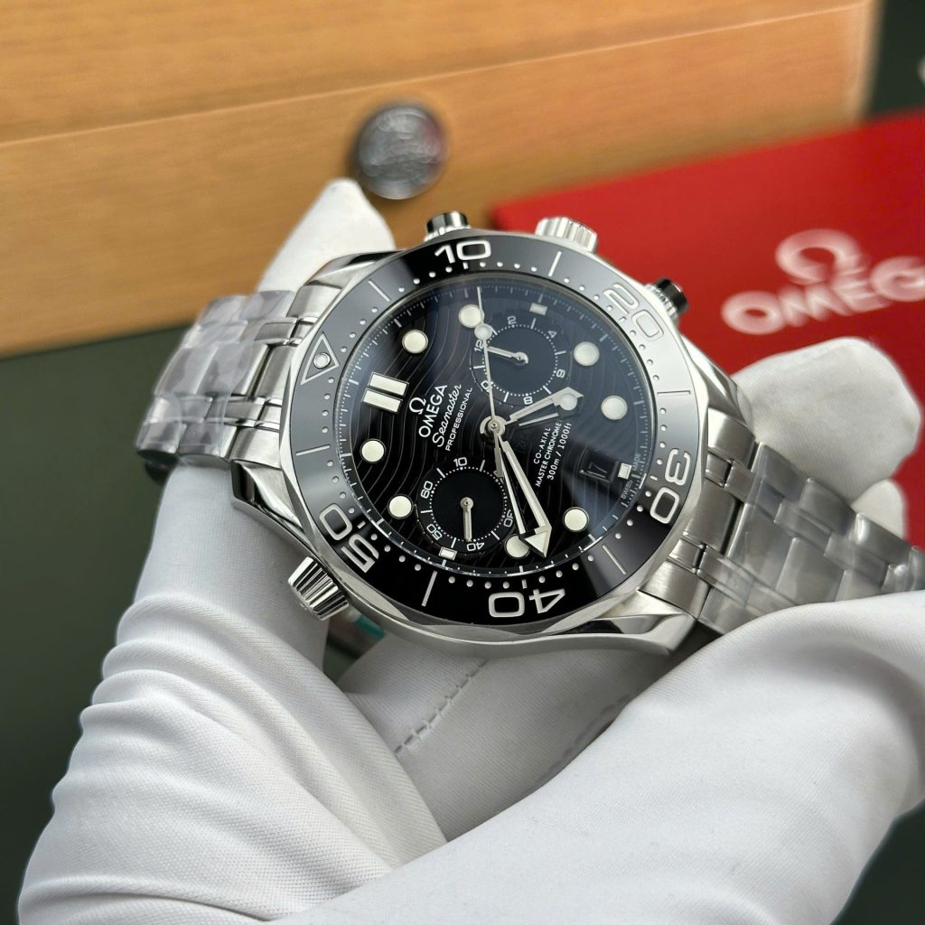 Omega Copies Watches Seamaster Diver 300M Chronograph Dial Black N1 Factory 44mm - Top club