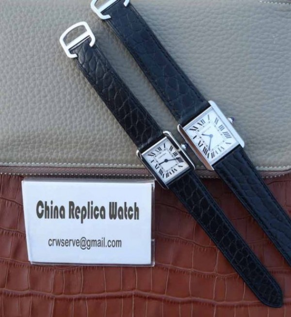 Replica Cartier Tank Solo SS White Dial Black Leather Strap Ronda Quartz - Top club