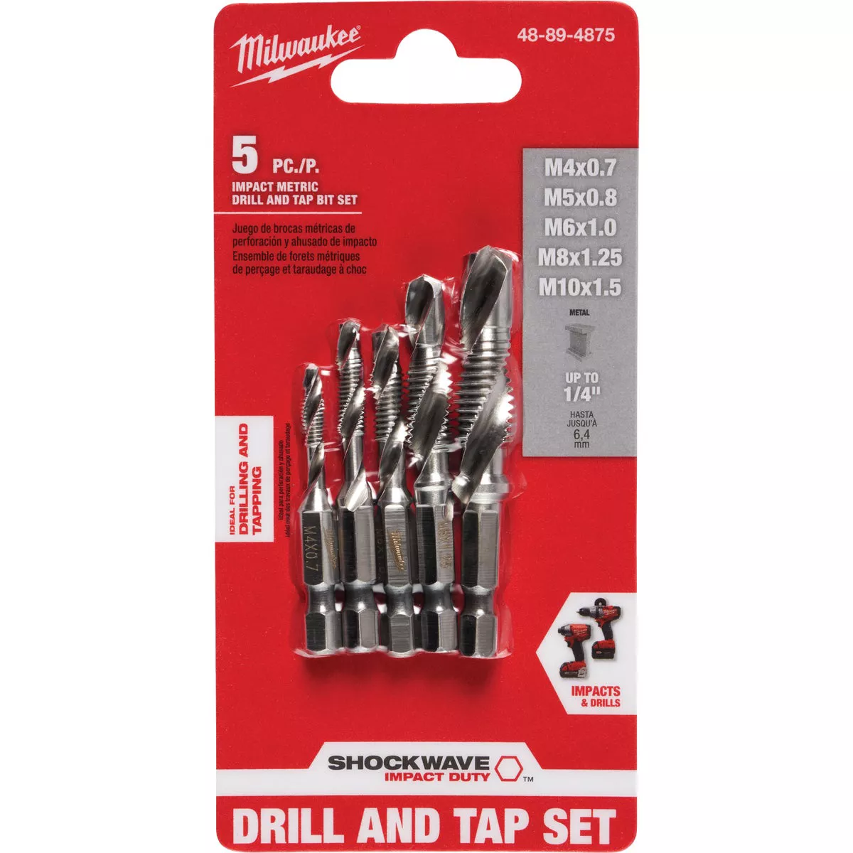 Milwaukee Shockwave Metric Impact Drill Tap Bit Set (5-Piece)