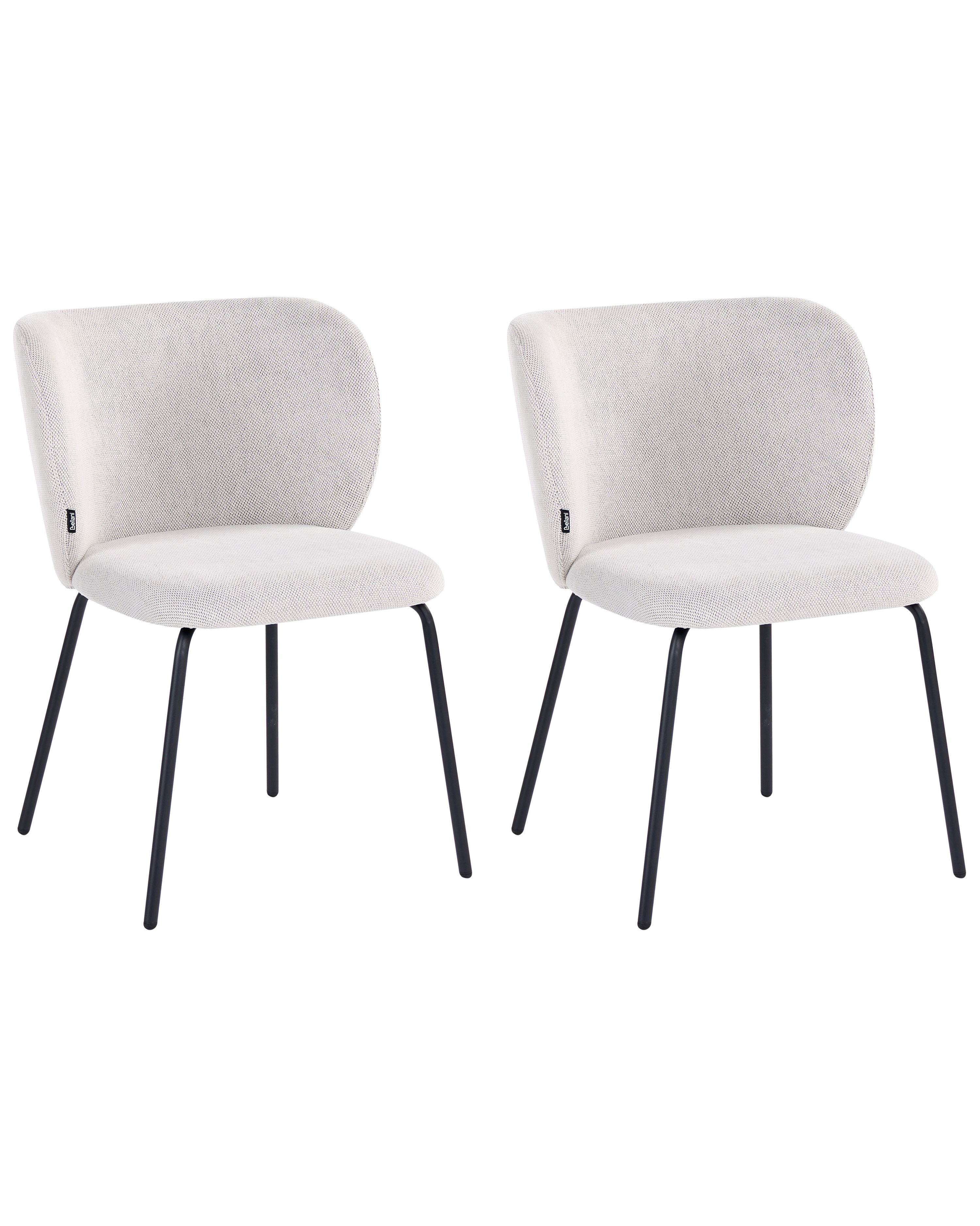 Set of 2 Dining Chairs CALERA Fabric Off-White