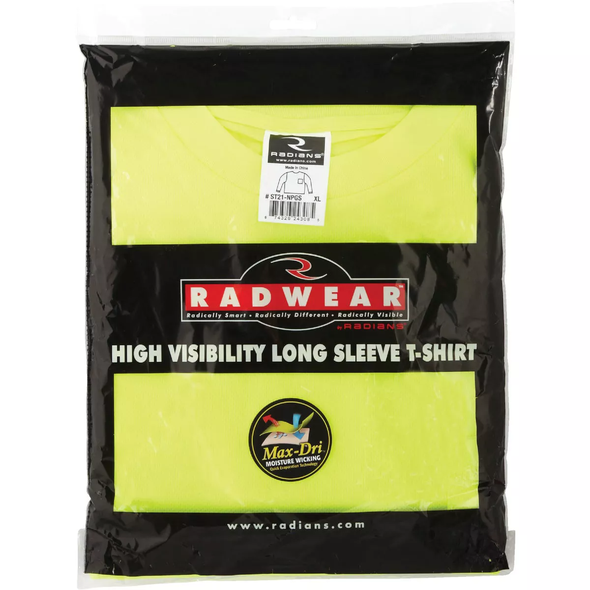 Safety Works Professional Hi-Vis Green Long Sleeve Safety Shirt, XL