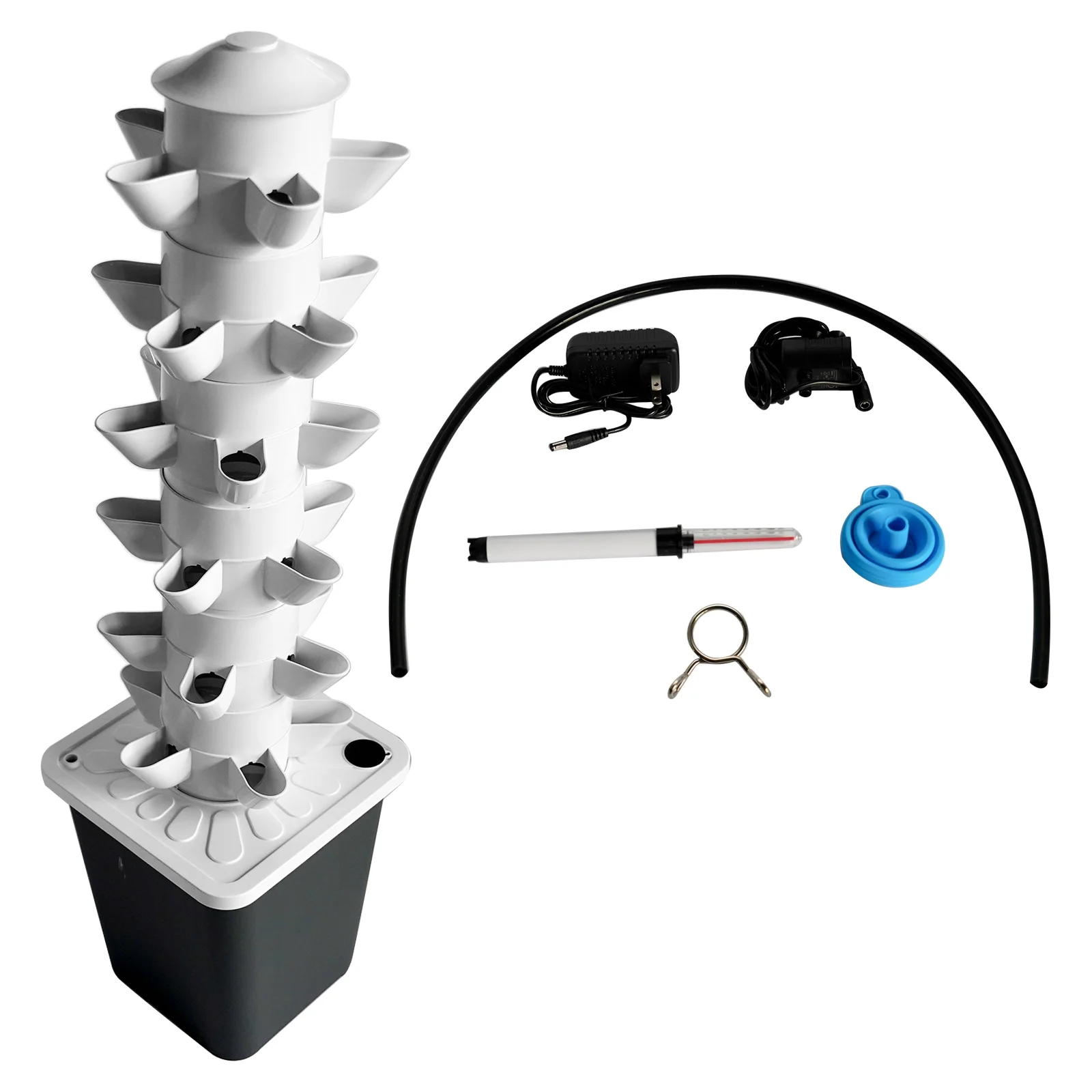 Mustrod Hydroponic Growing System 30-Plants Indoor Vertical Tower Garden Planter with Pump Water Tank