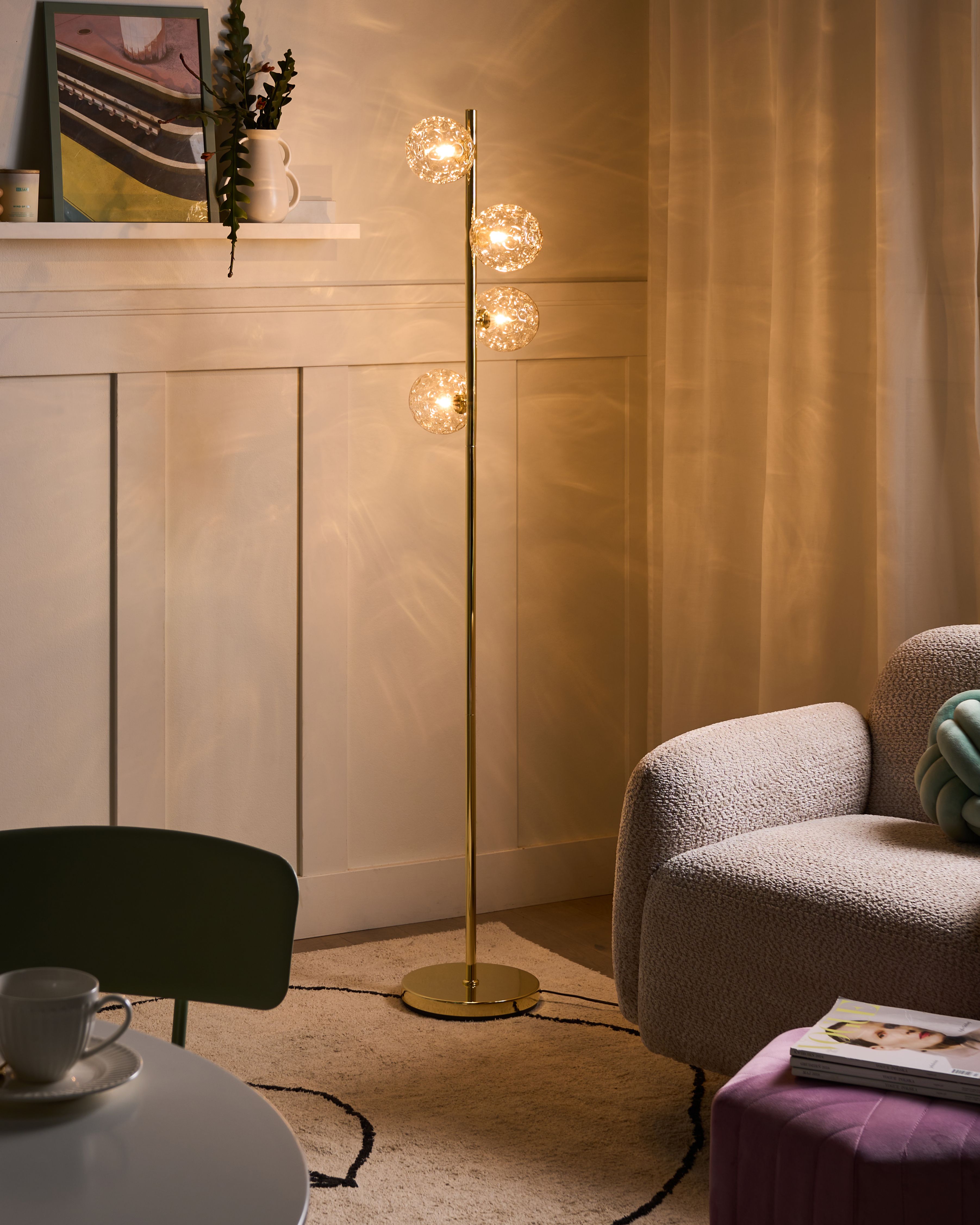 Floor Lamp ANADYR Glass Beige