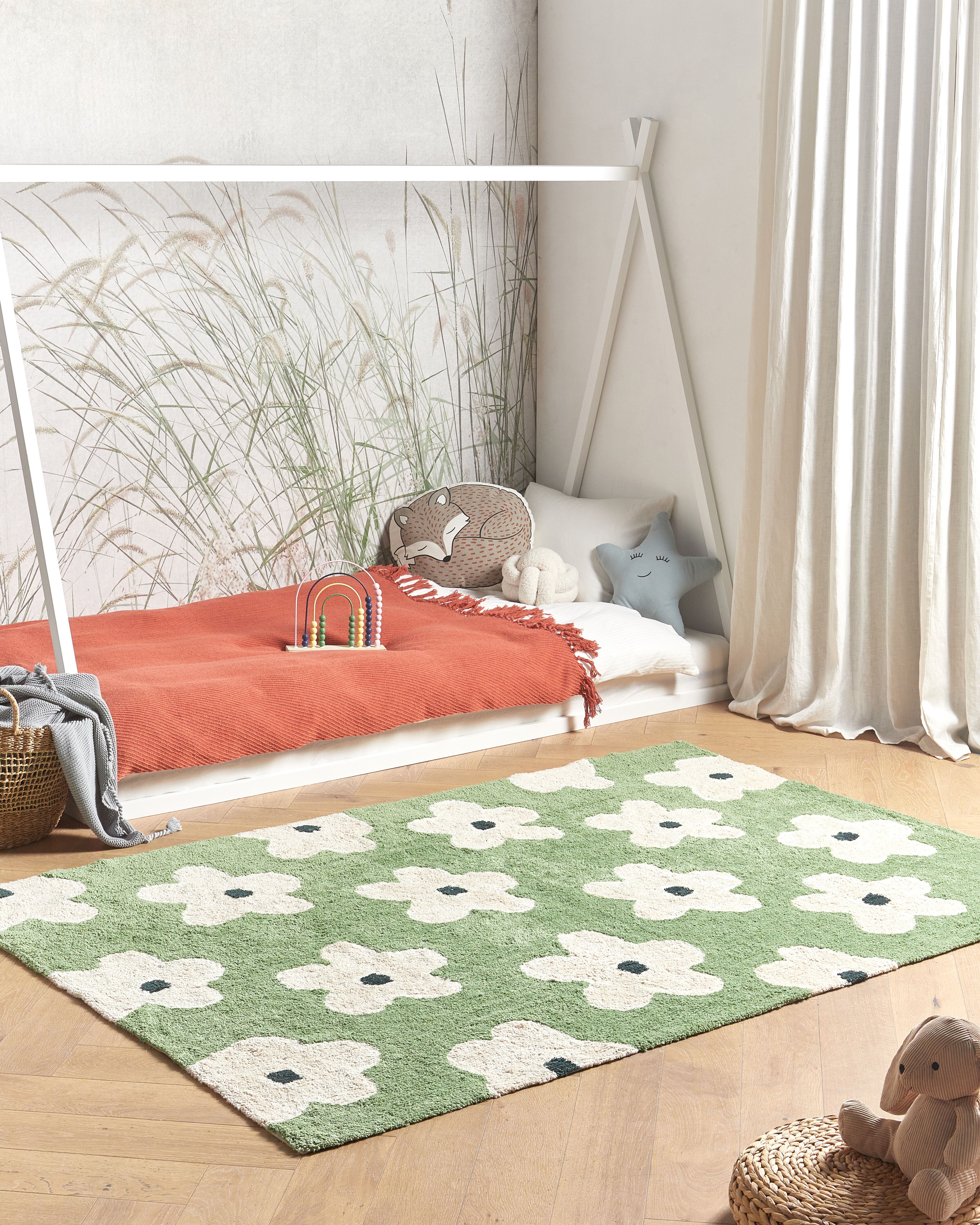 Kids Rug MOKHVA Green 140 x 200 cm Cotton