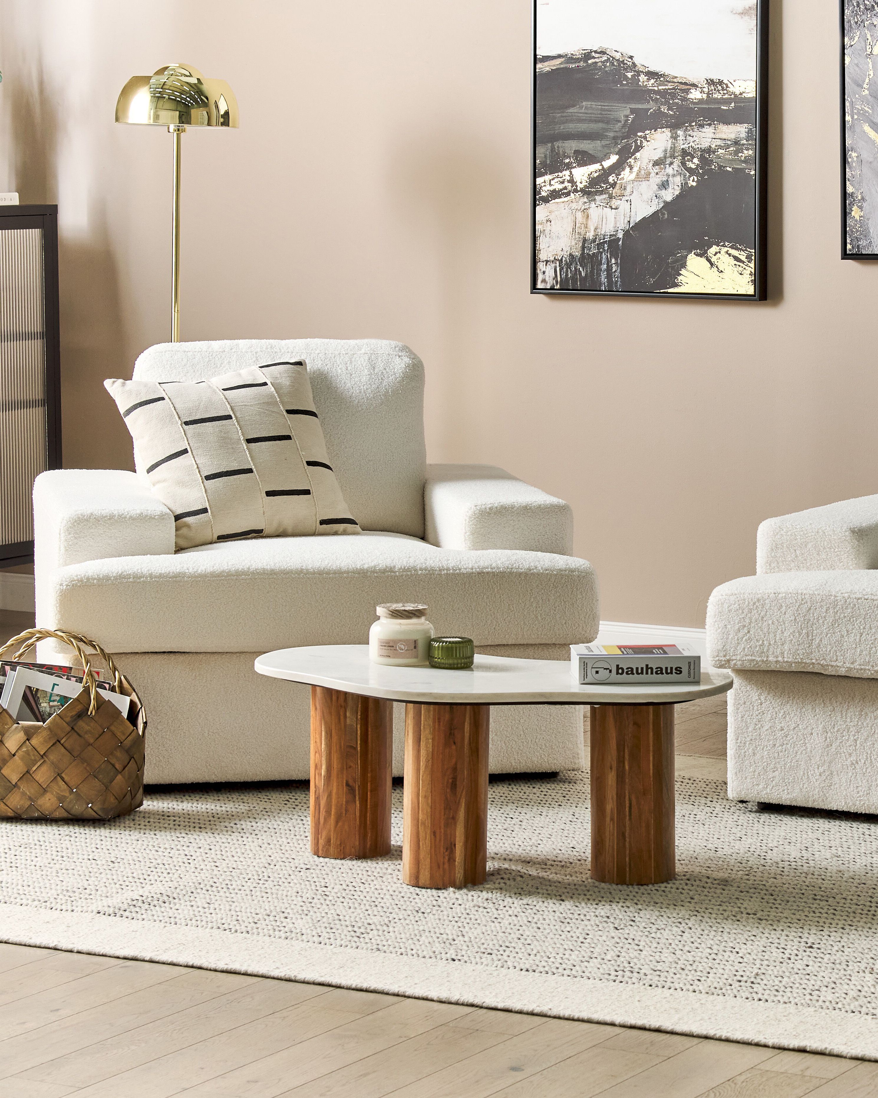 Set of 2 Armchairs ALLA Boucle Off-White