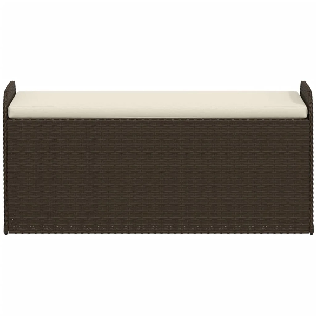 vidaXL Storage Bench with Cushion Outdoor Garden Seat Furniture Poly Rattan - Image 35