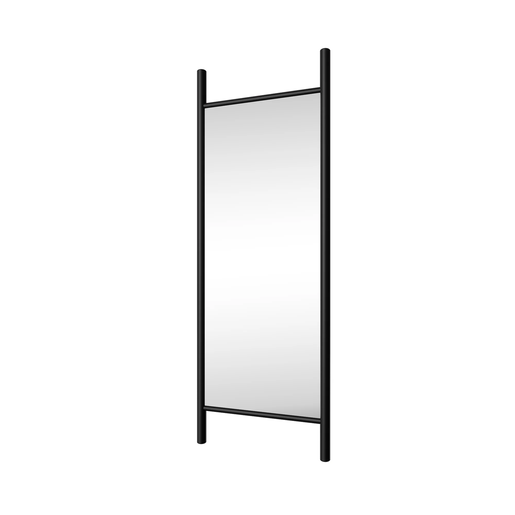 63"x24" Wood Full Length Mirror Ladder Rectangle Floor Mirror, Black - Image 4