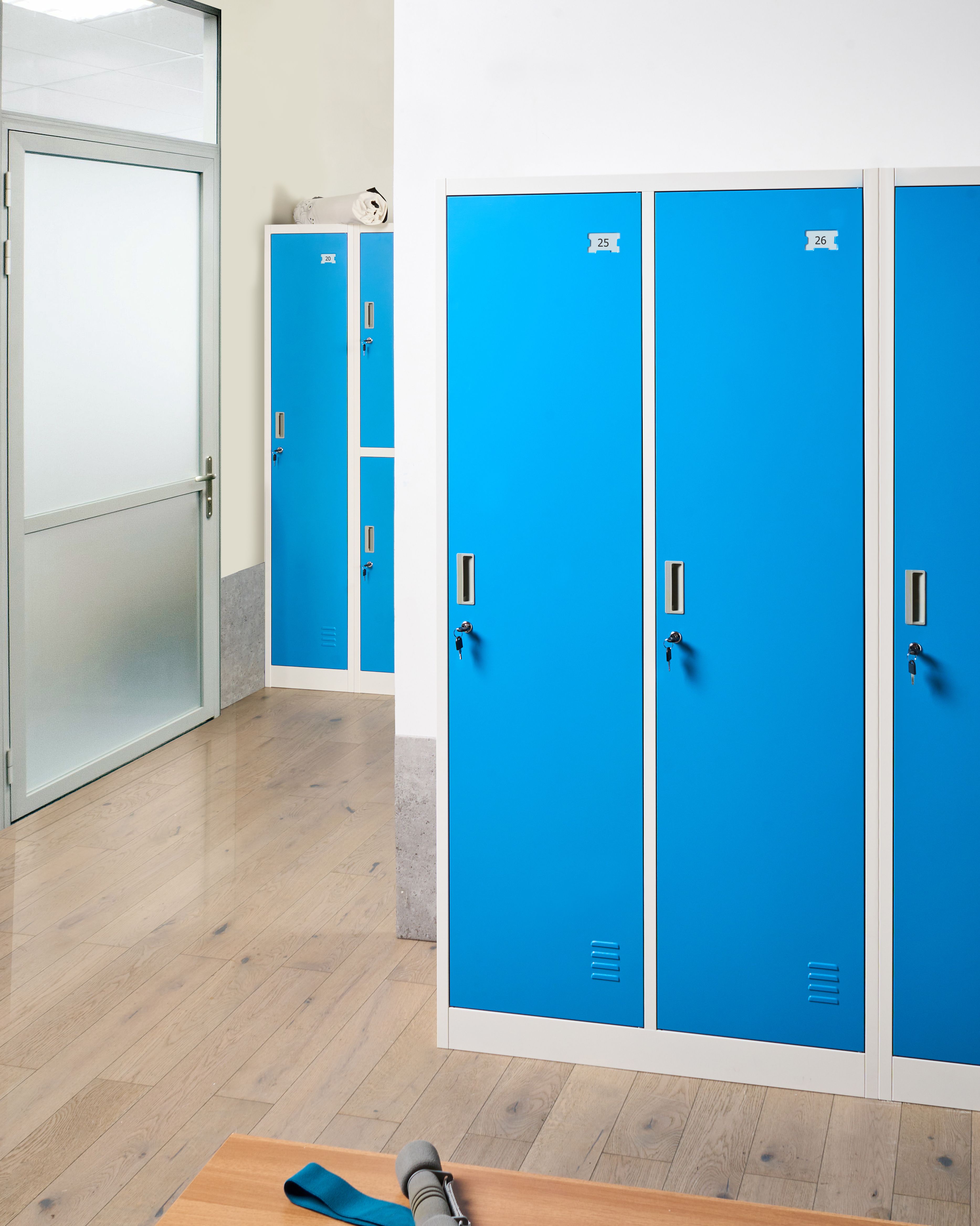 Double Door Storage Locker ATHLETE Metal White/ Blue