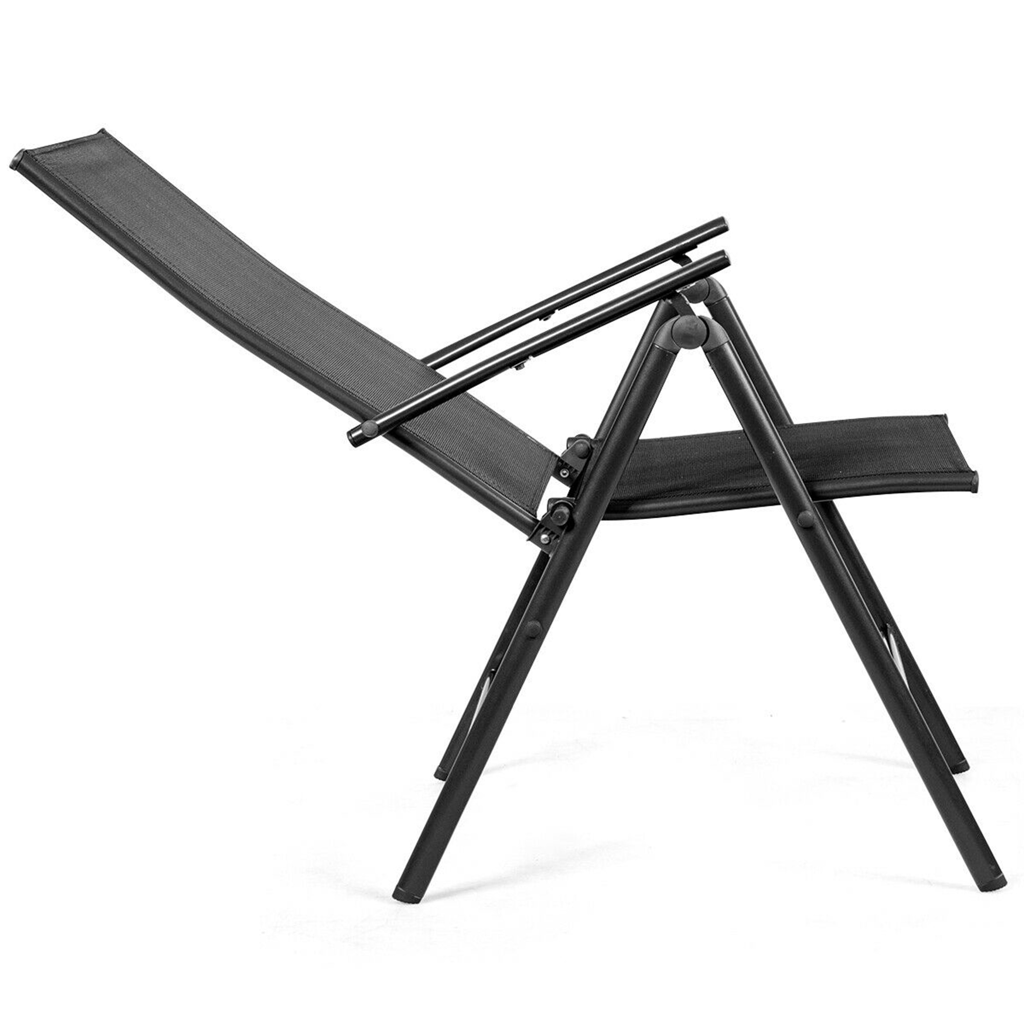 Gymax 4PCS Folding Chair Patio Garden Outdoor w/ Steel Frame Adjustable Backrest - Image 6